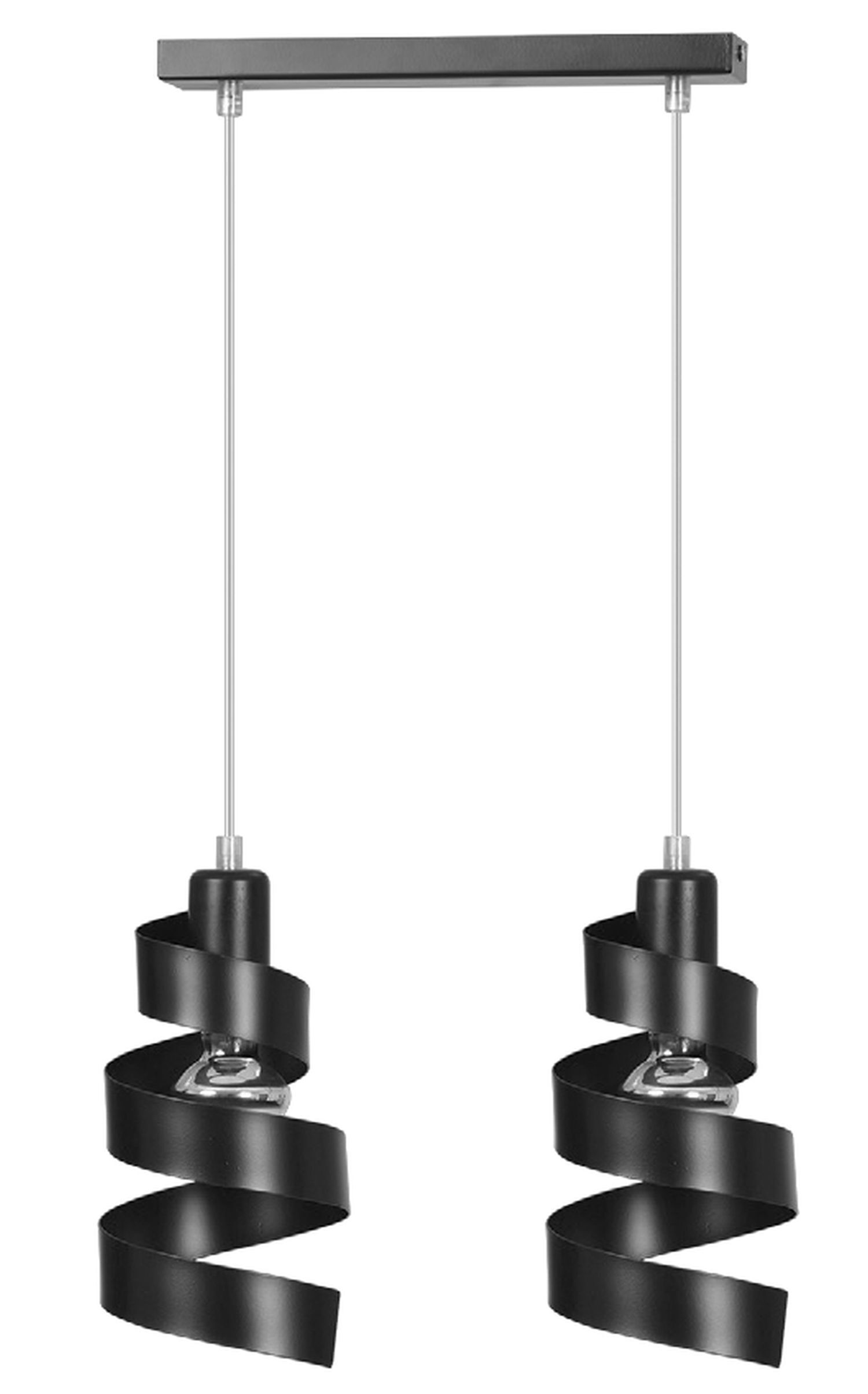 Lampe à suspendre design noir métal 2 flammes E27