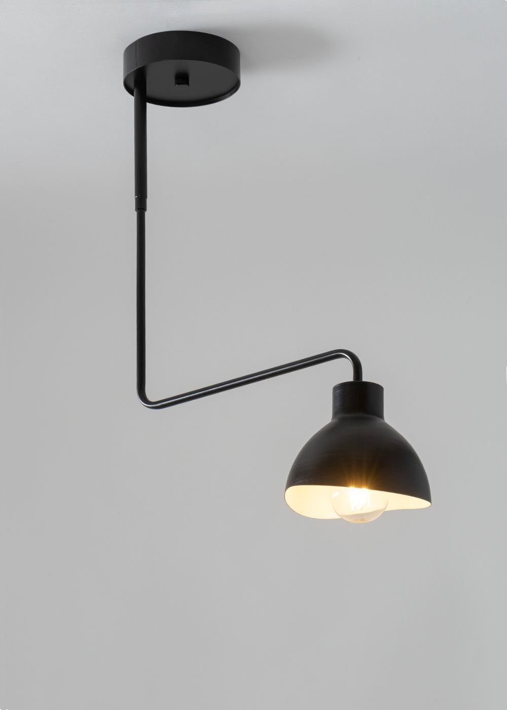 Plafonnier en métal Noir Blanc Moderne E27 frappant