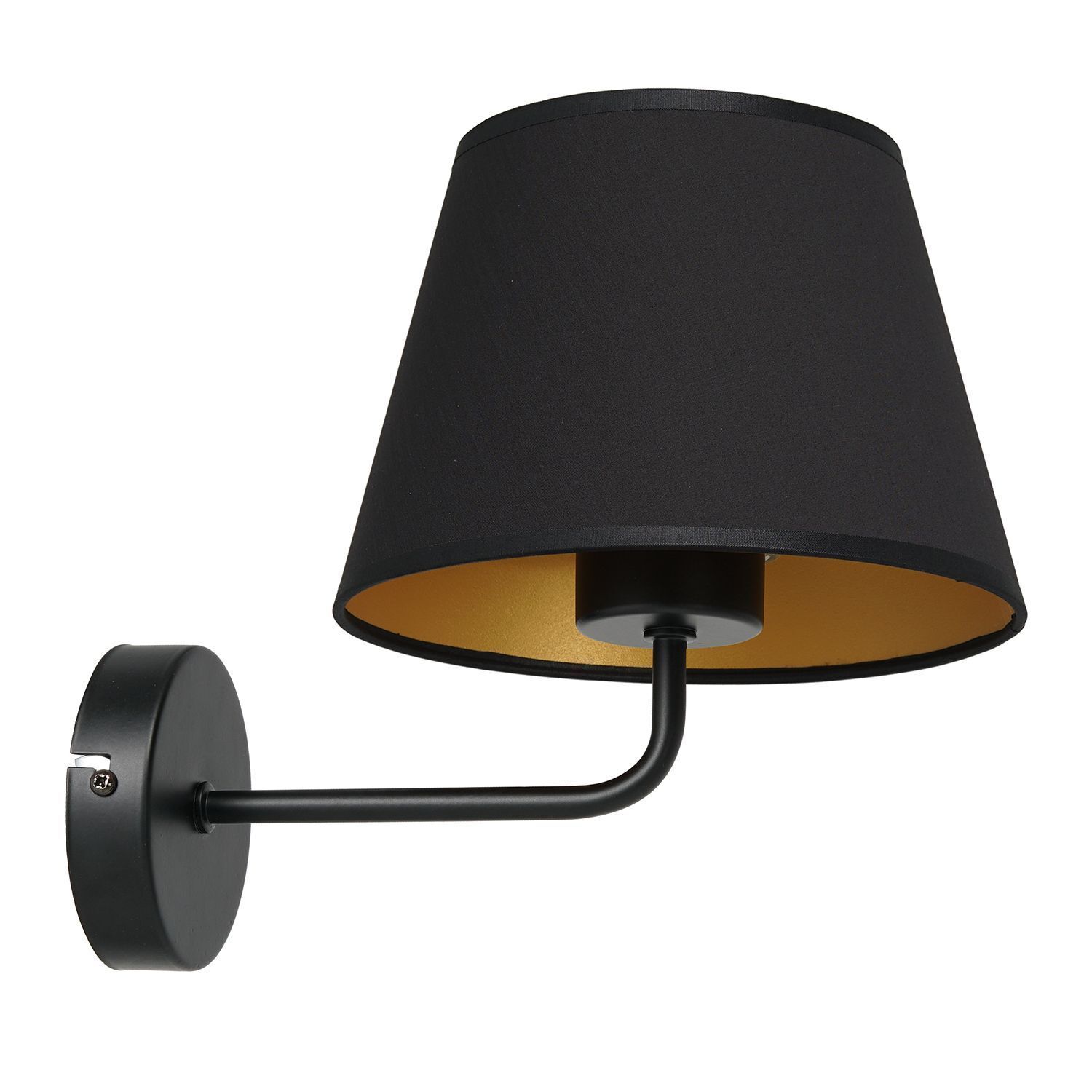 Applique Noir Or Abat-jour tissu conique H:23 cm E27 Lampe, Lampenschirm