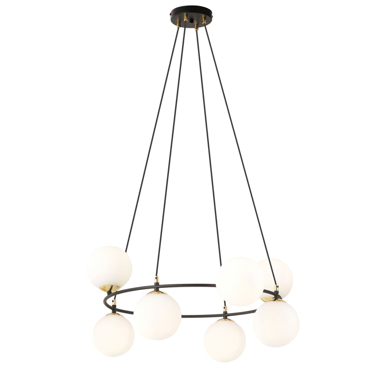Suspension verre métal Ø 75 cm rond E14 7-flamme BRUNO
