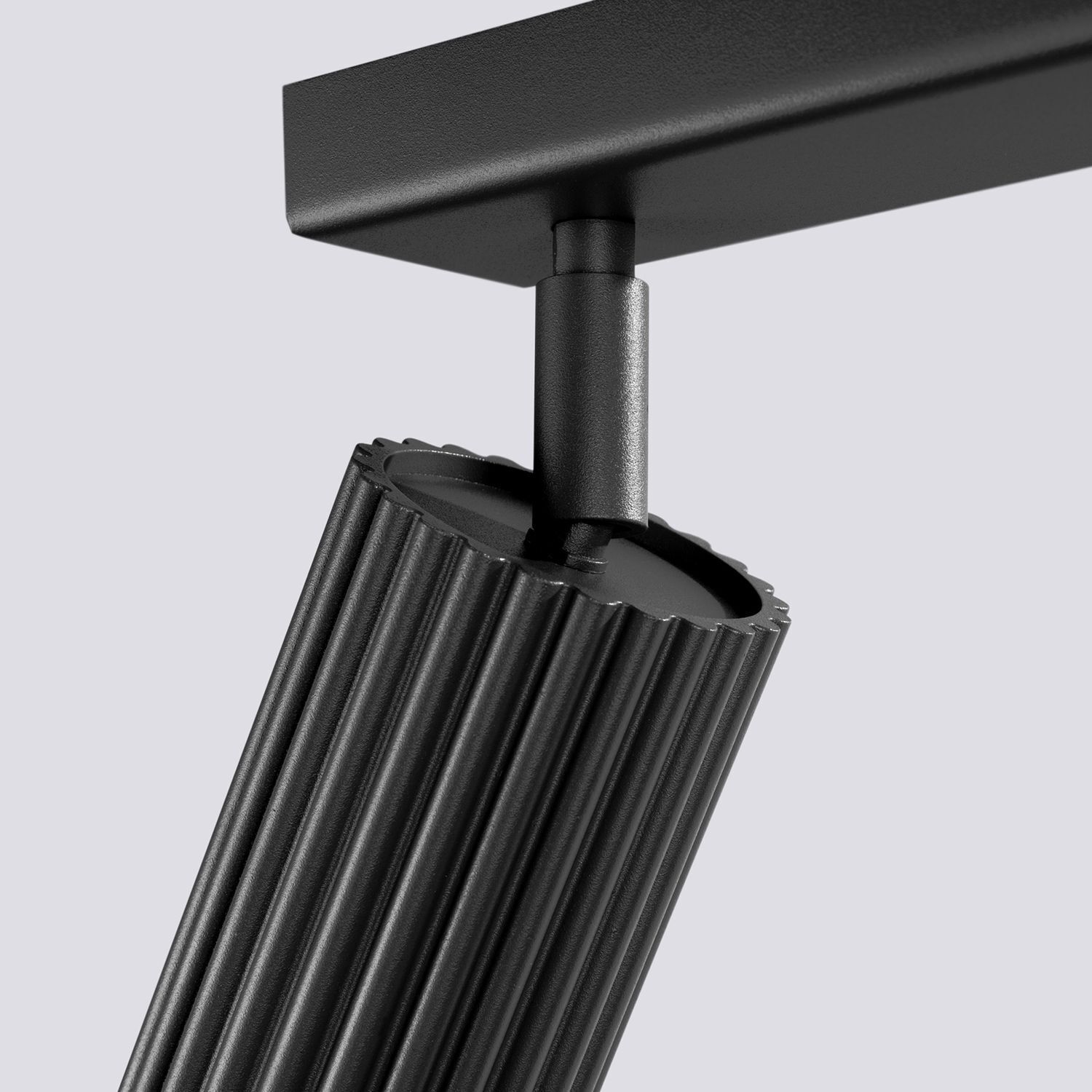 Plafonnier noir 4-flamme GU10 81 cm long Moderne
