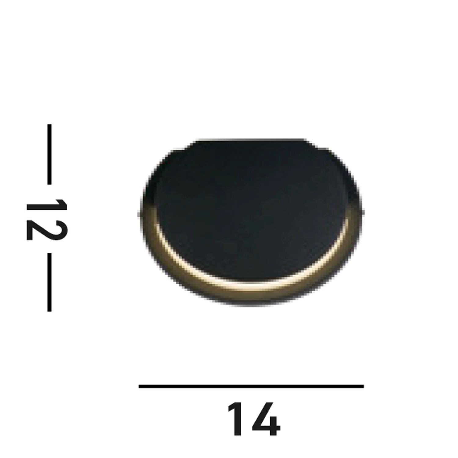 ring, schwarz, goldener rand, rund, metallisch