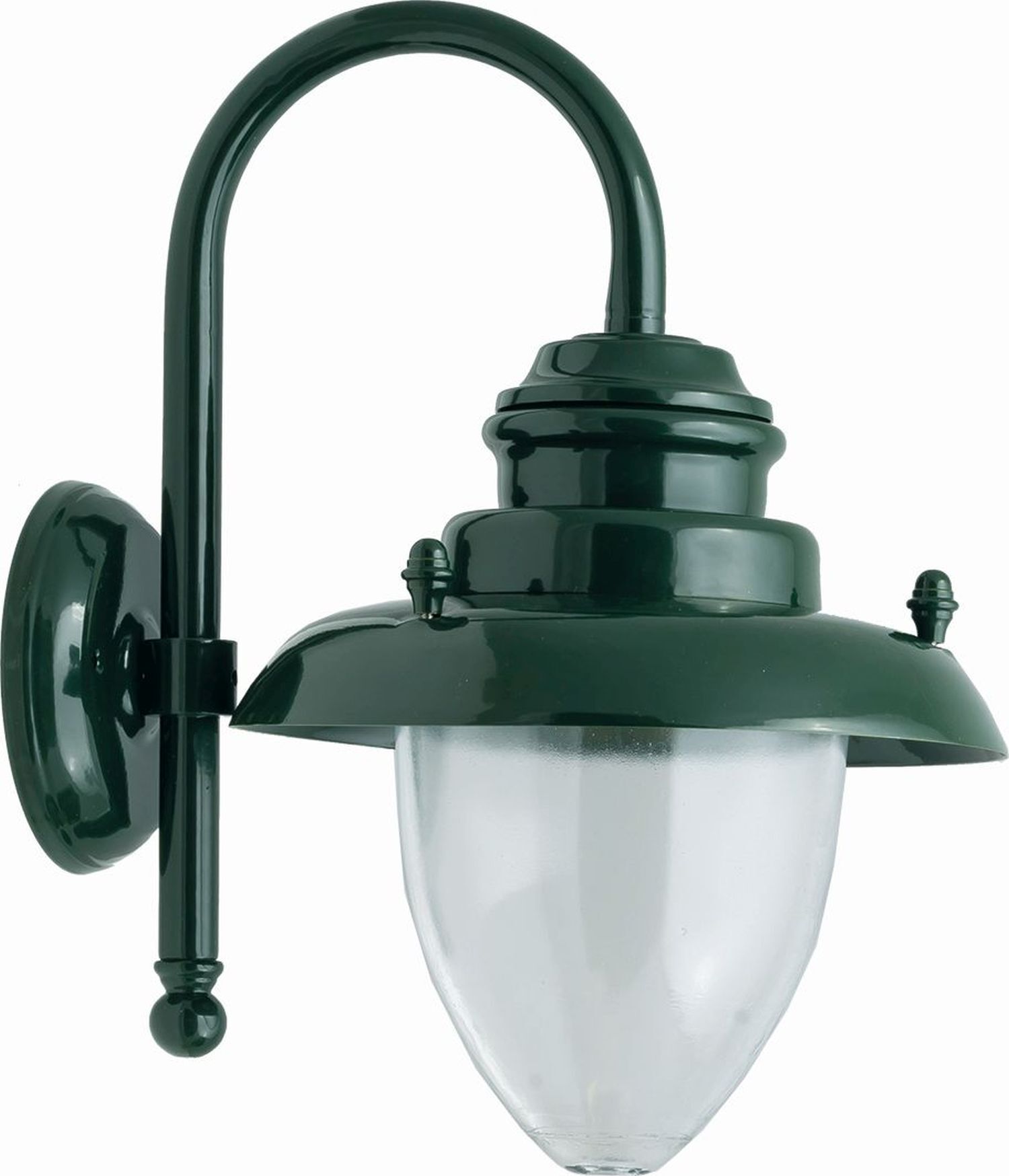 Lampe d'extérieur mur laiton verre H : 21 cm IP23 E27 vert