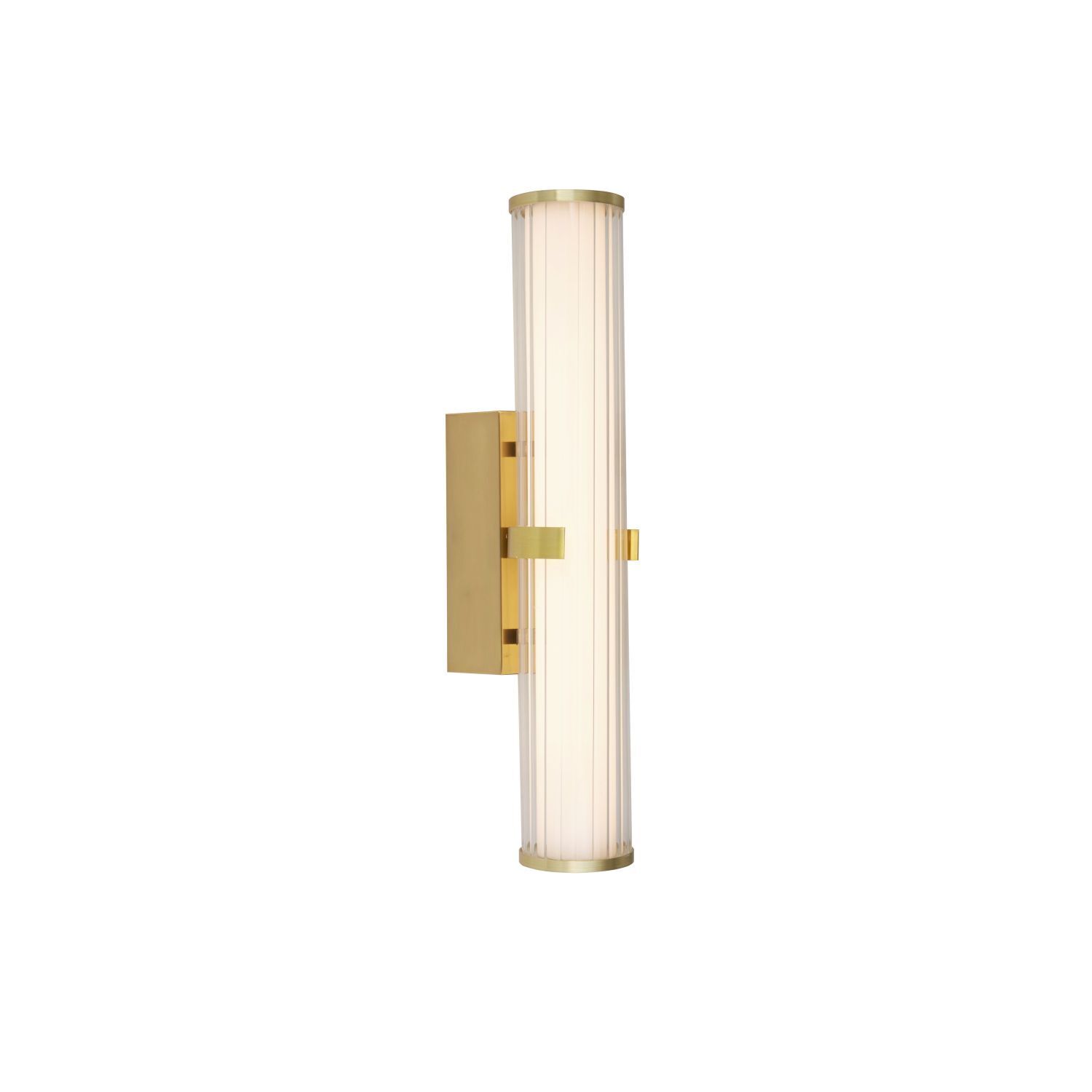Applique LED IP44 verre métal doré 43 cm salle de bain miroir