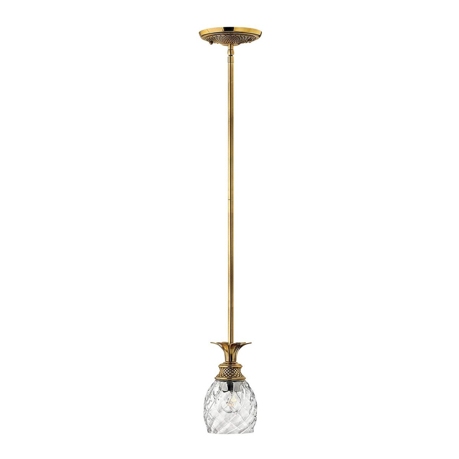 Suspension laiton véritable verre Ø 12,4 cm E27 réglable
