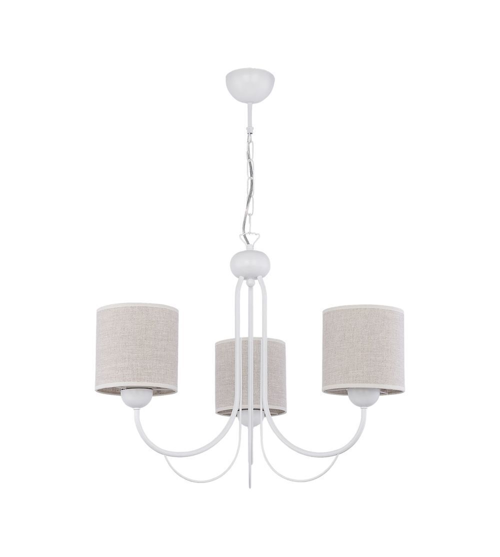 Lustre Tissu Blanc Crème 3xE27 Ø64cm SALINO