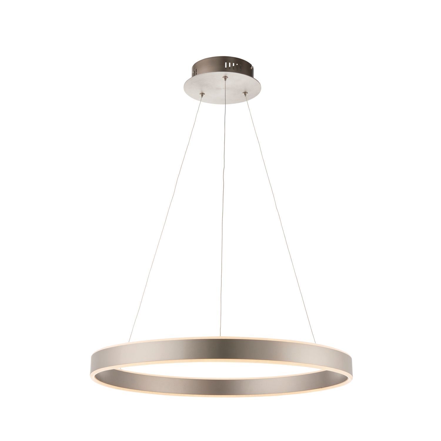 Ring Lustre LED métal D : 60 cm Nickel mat rond 3000 K