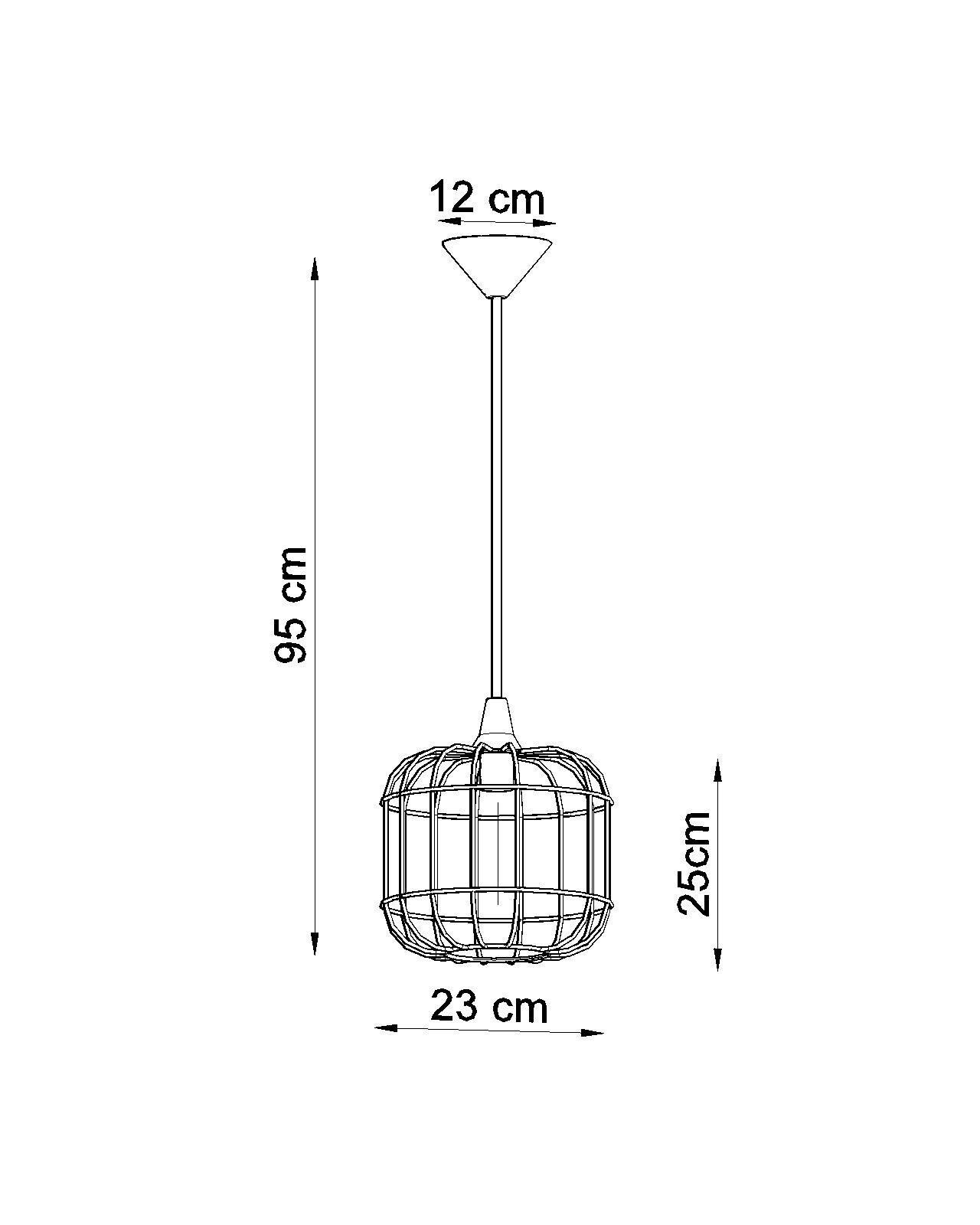 Suspension Noir Ø 23 cm E27 Métal MISAM