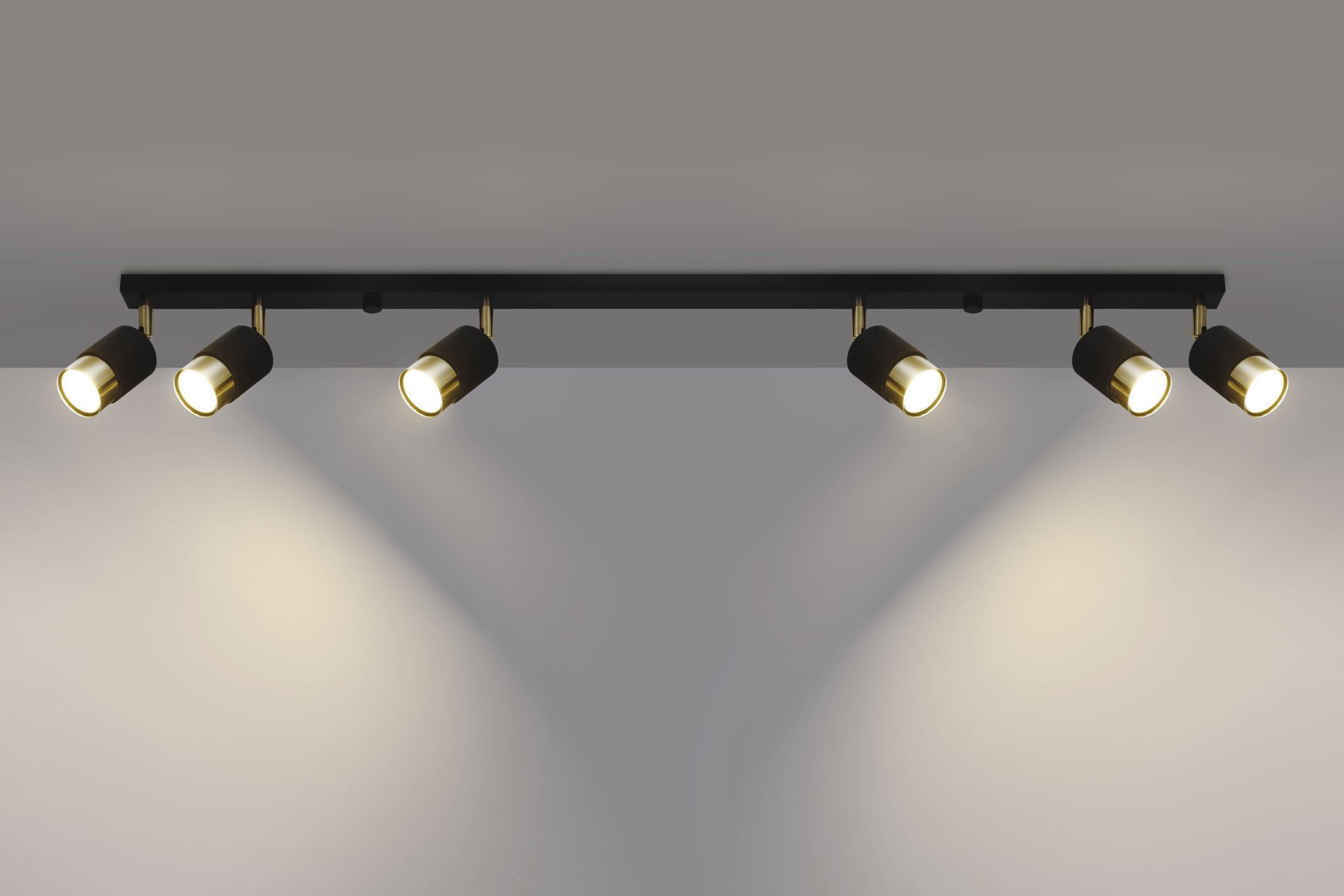 Projecteur de plafond métal noir or 117 cm de long HAMIDE