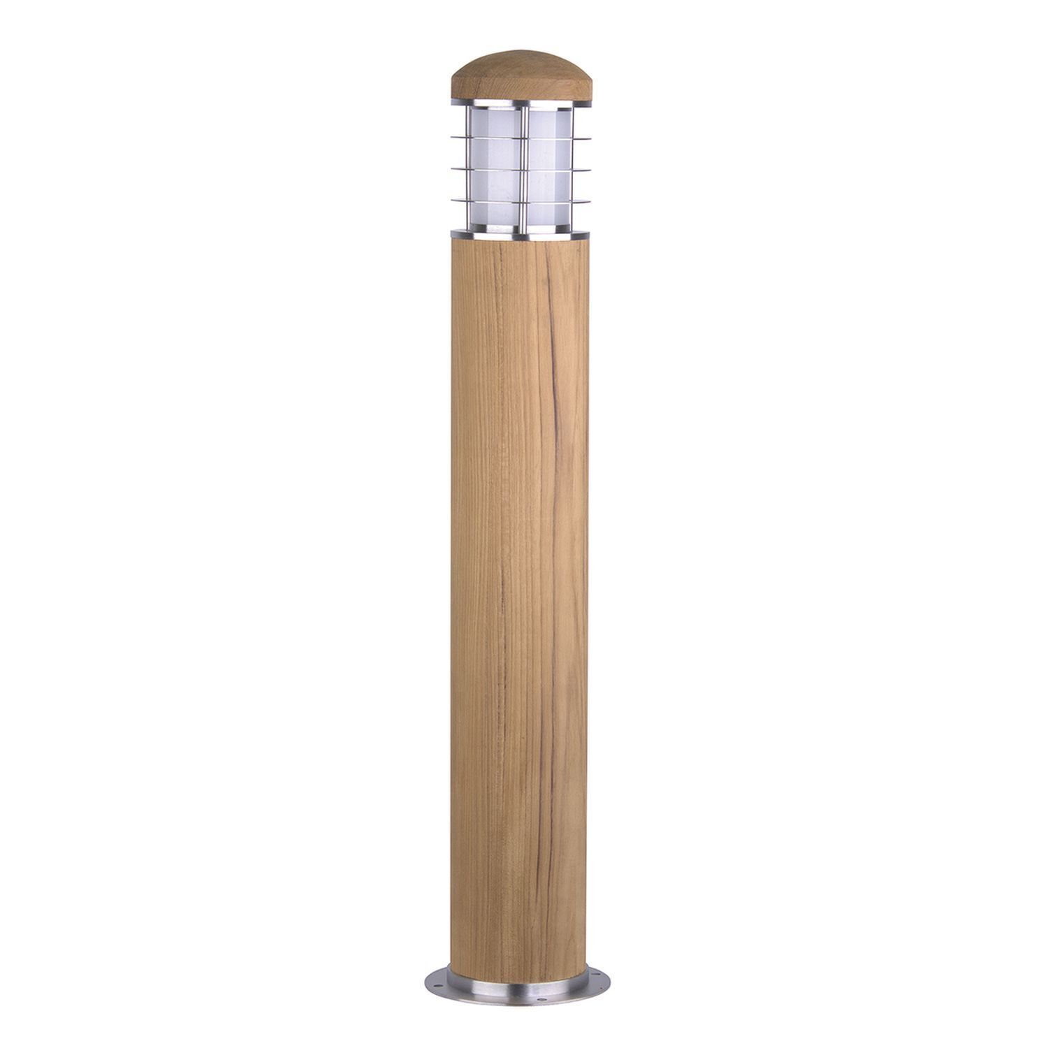 Borne lumineuse extérieure acier inoxydable bois 67cm Nordic IP55