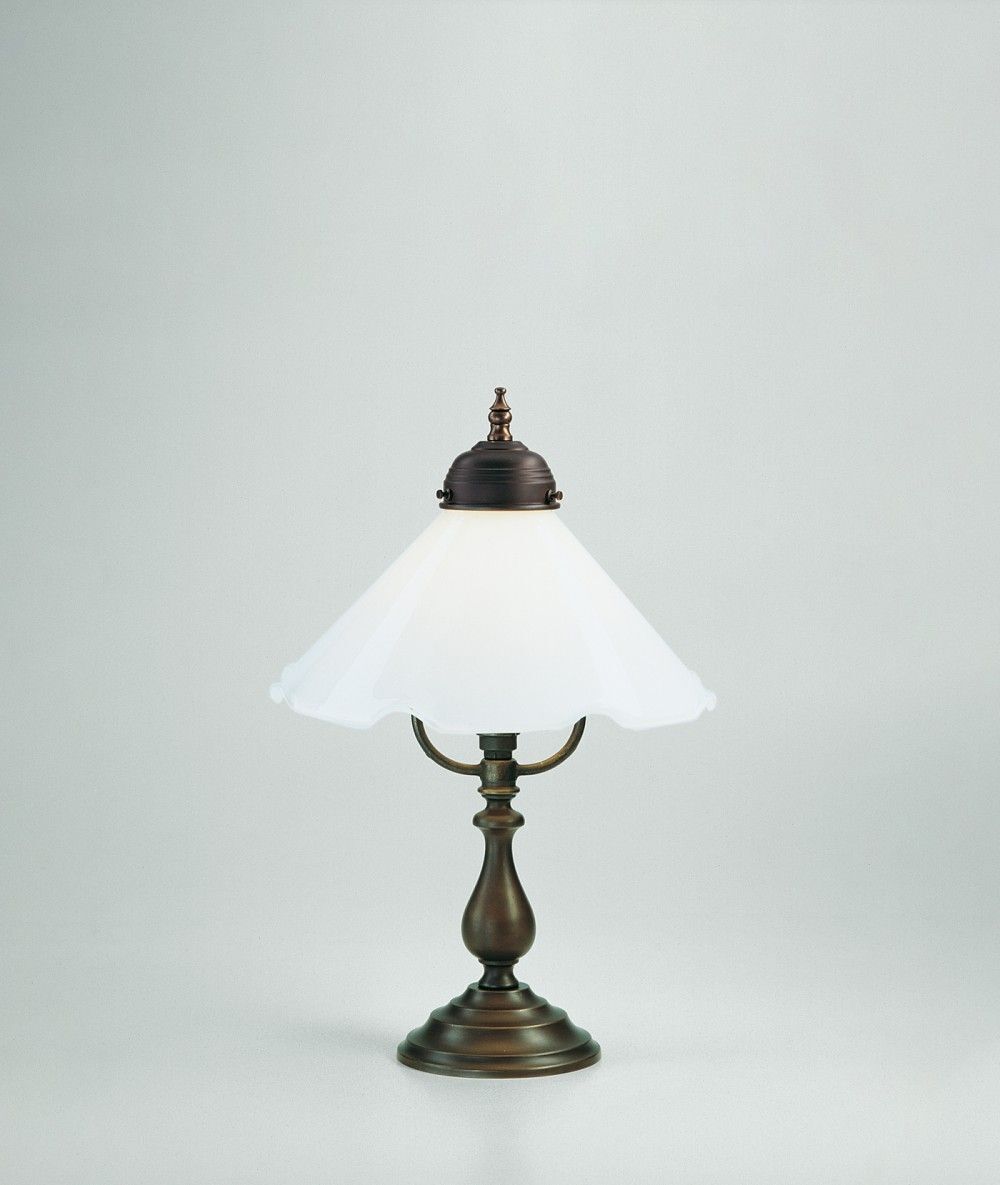 Lampe de table Floral laiton véritable verre antique E27 39 cm