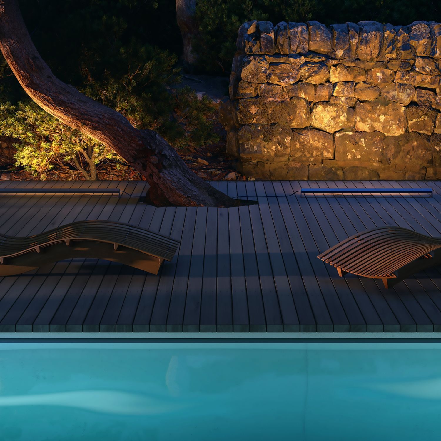 LED Stehleuchte außen Aluminium IP65 1000 lm Grau Schwimmbad, Wasser, Draußen, Mobiliar