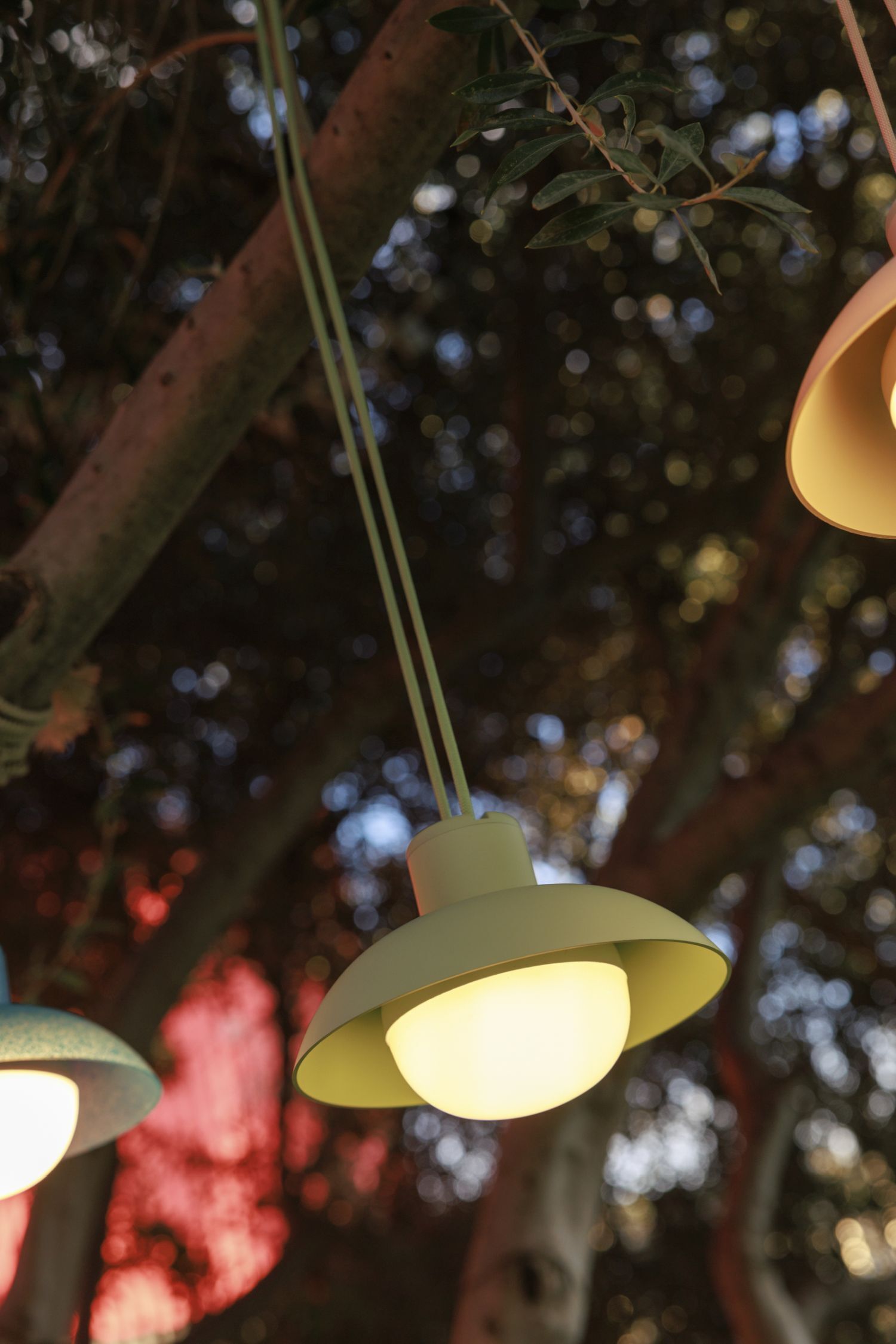 LED Akku Hängelampe dimmbar Grün IP54 3000 K Ø20 cm hängelampe, lampenschirm, glühbirne, außenbeleuchtung, kabel