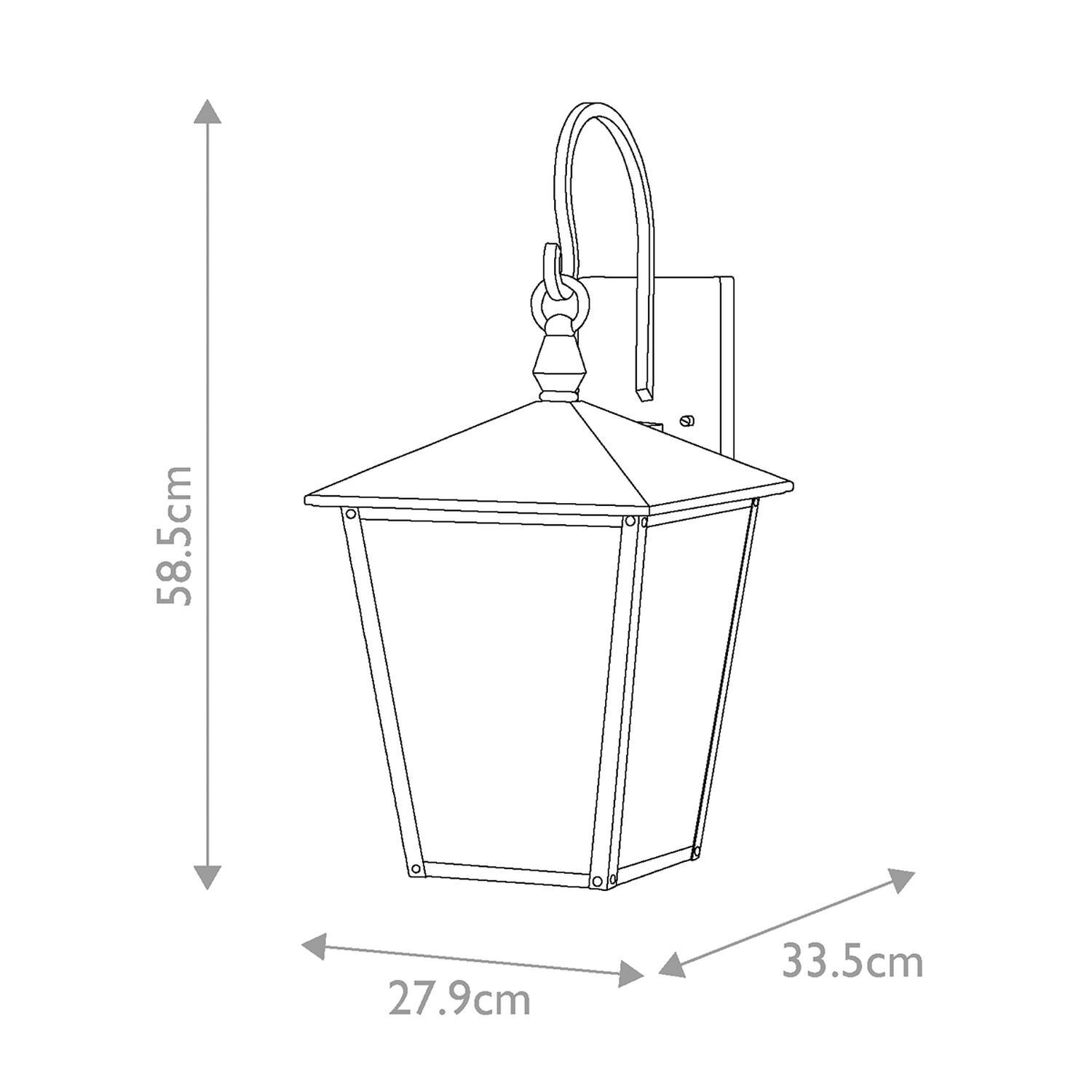 Lampe d'extérieur Mur Vintage H : 58,5 cm IP44 E14 Noir Lampe, Laterne, Diagramm, Handlung