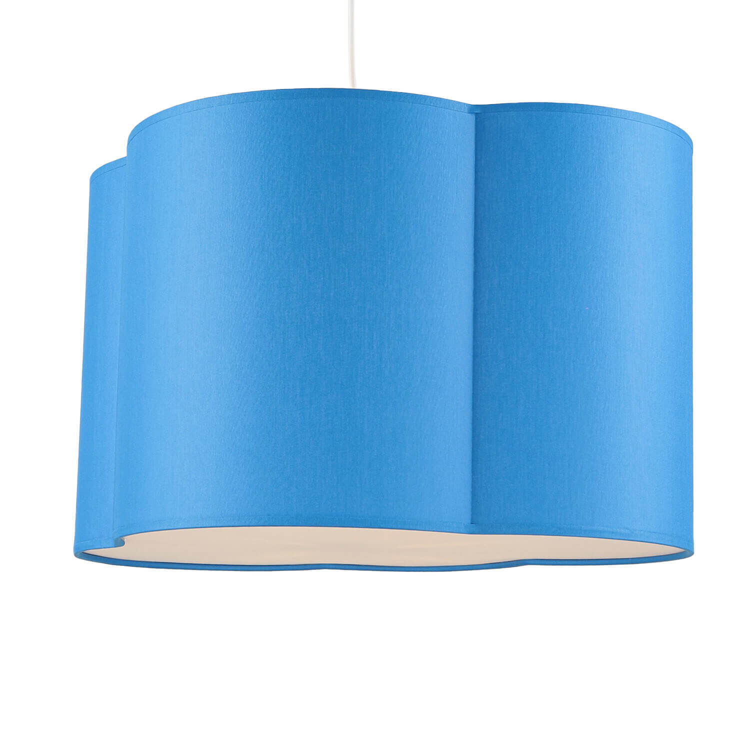 Lampe à suspendre Enfants Métal Tissu E27 Blanc Bleu Lampe, Lampenschirm