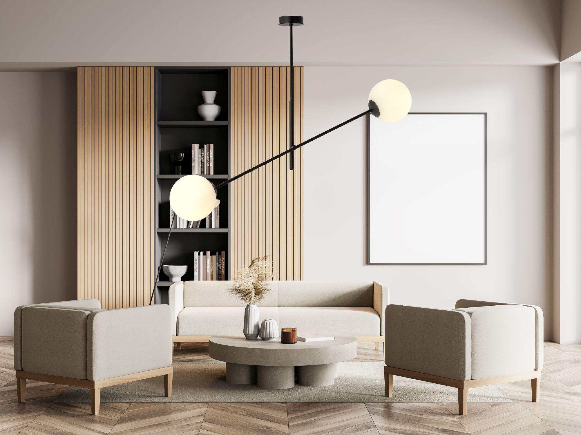 Plafonnier verre métal 102 cm de long orientable E14 2 flammes