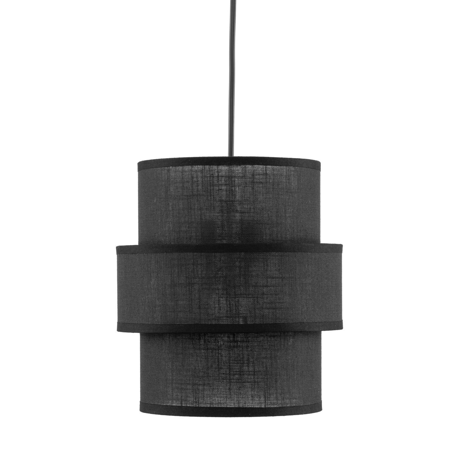 Suspension Noir E27 D : 20 cm ronde Moderne Tissu Leuchter, Lampe