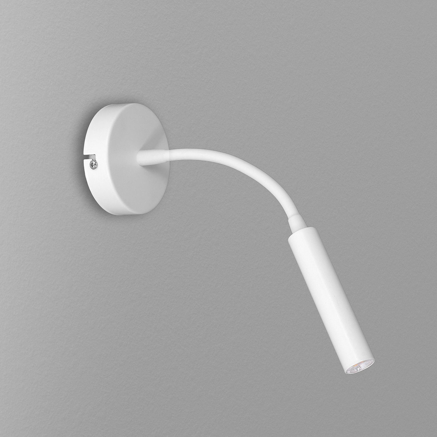Spot mural métal G9 accentué P:35 cm bras flexible en blanc