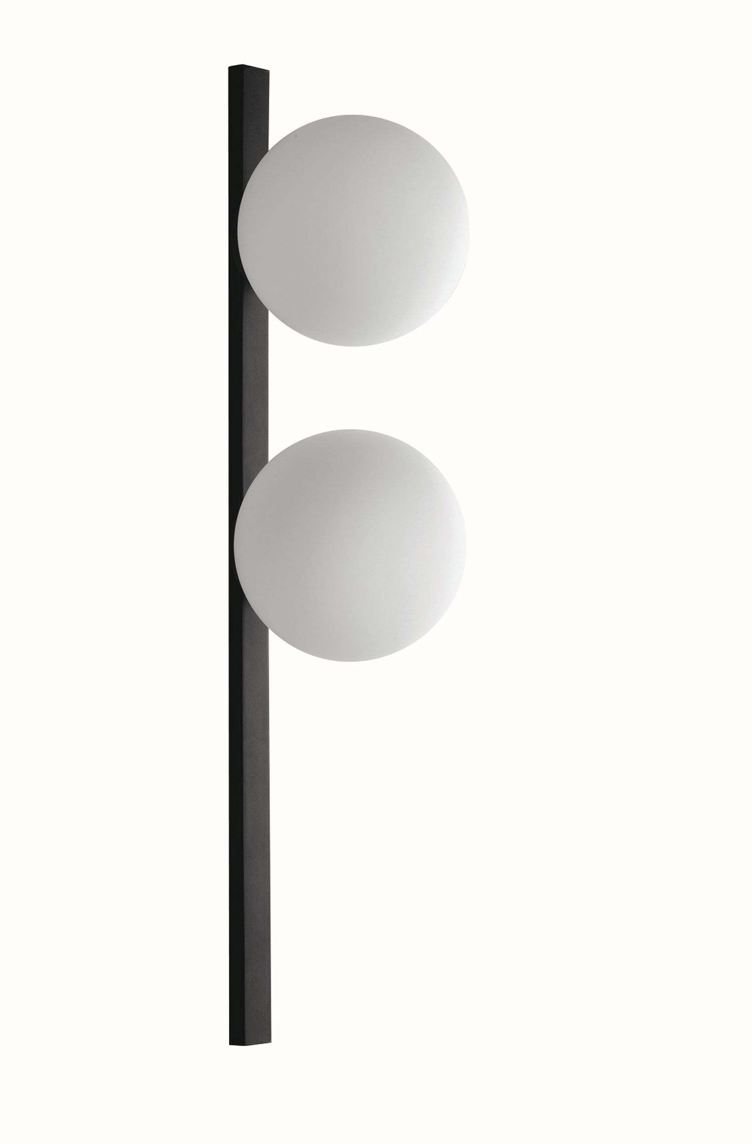 Applique Noir Blanc Boule de verre E14 H:60 cm 2 flammes