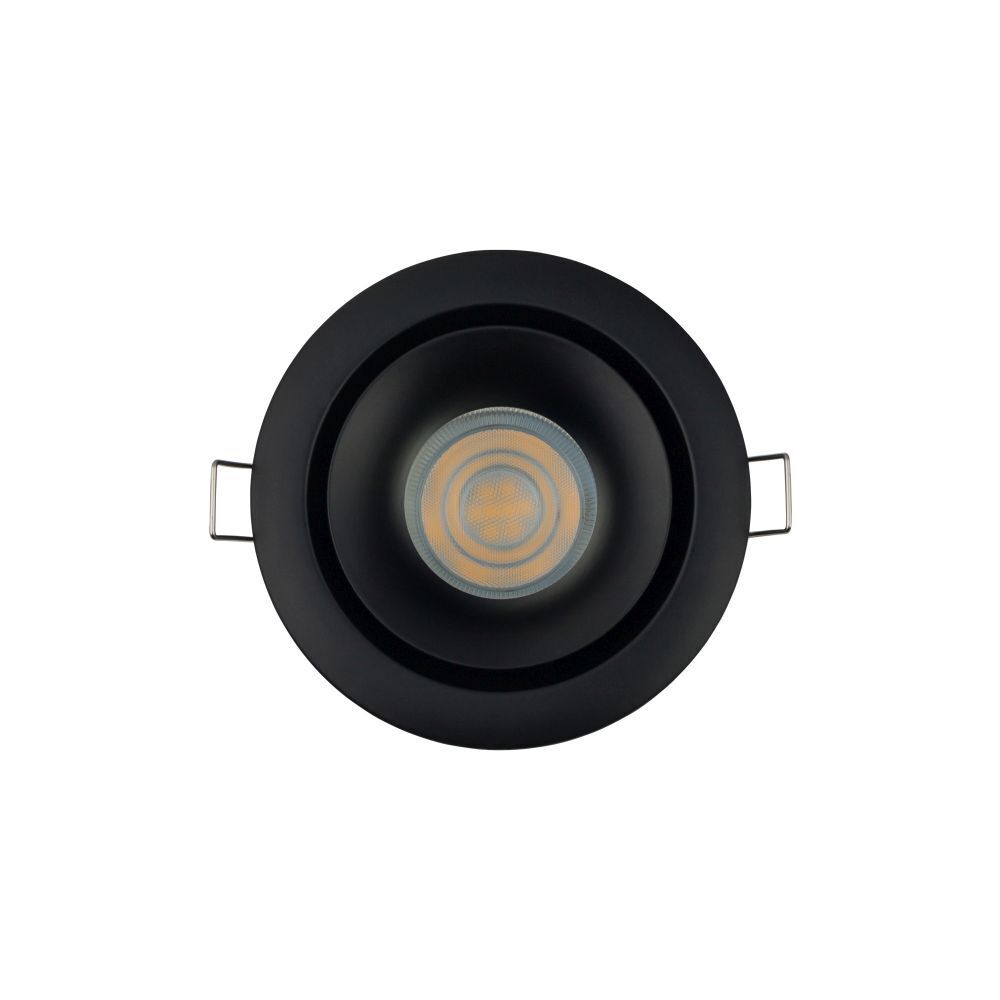 Spot encastré noir anneaux colorés Ø8,5cm TELERI