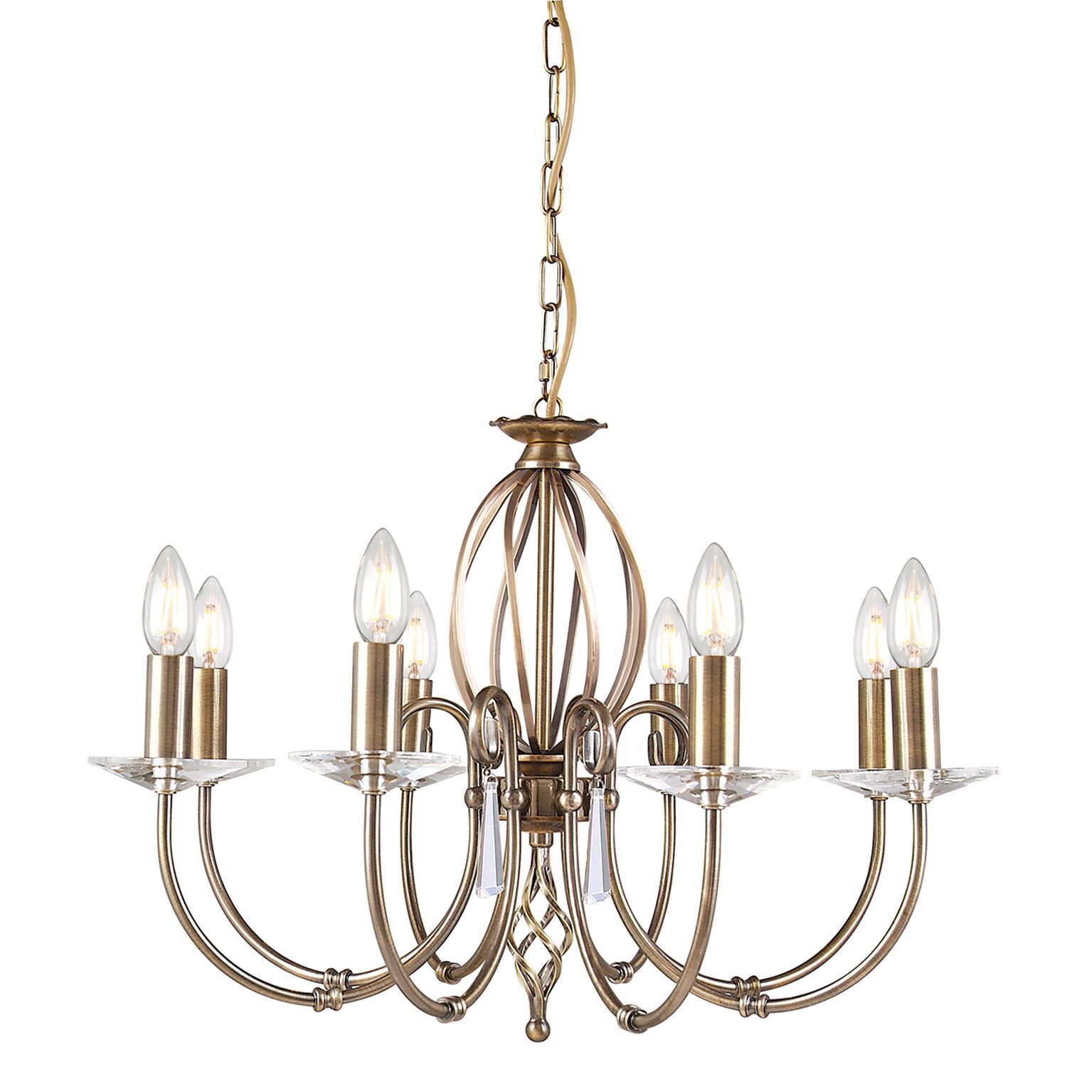 Lustre suspendu en laiton antique salon Leuchter, Lampe