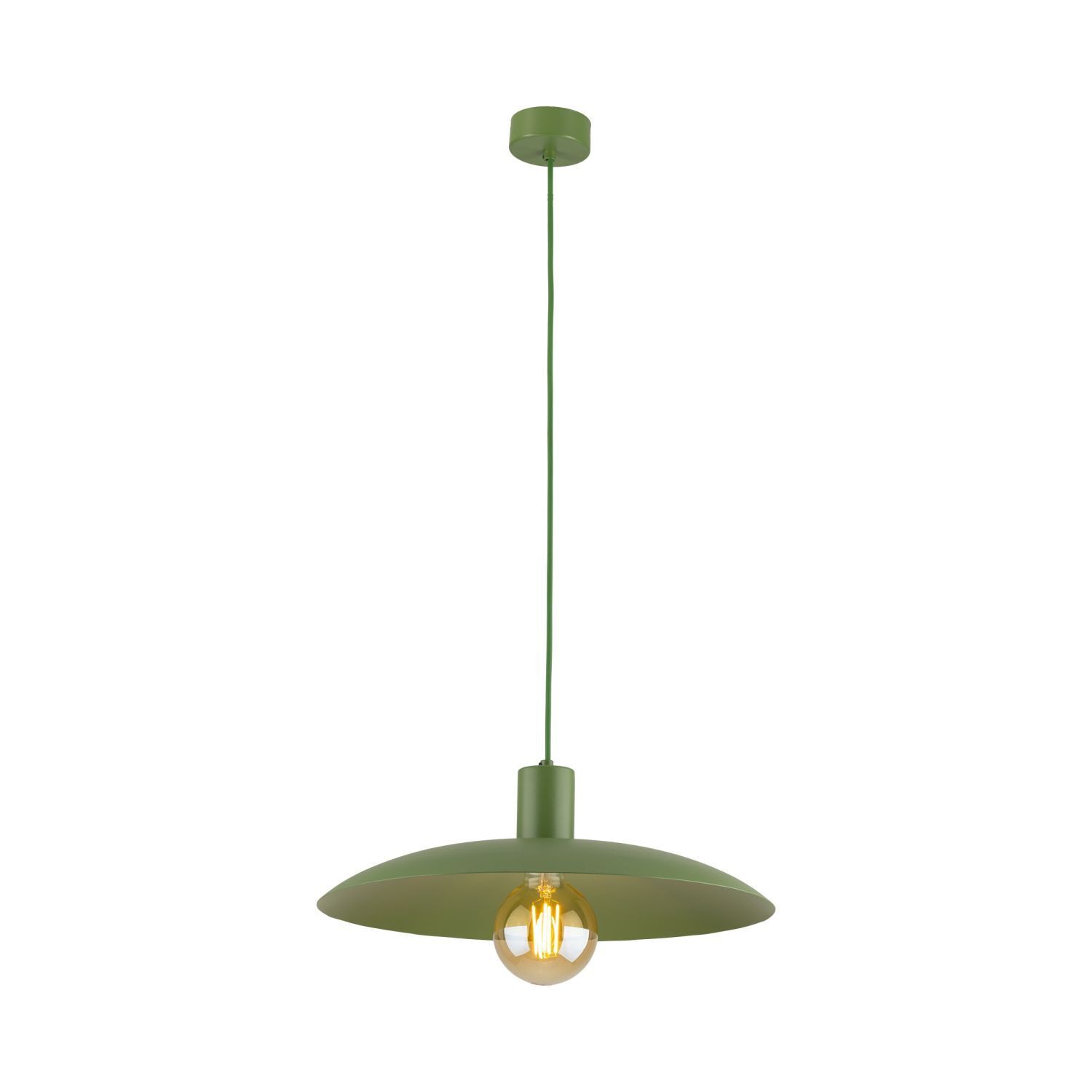 Lampe à suspendre ronde en métal Ø41 cm E27 Loft en vert Lampe