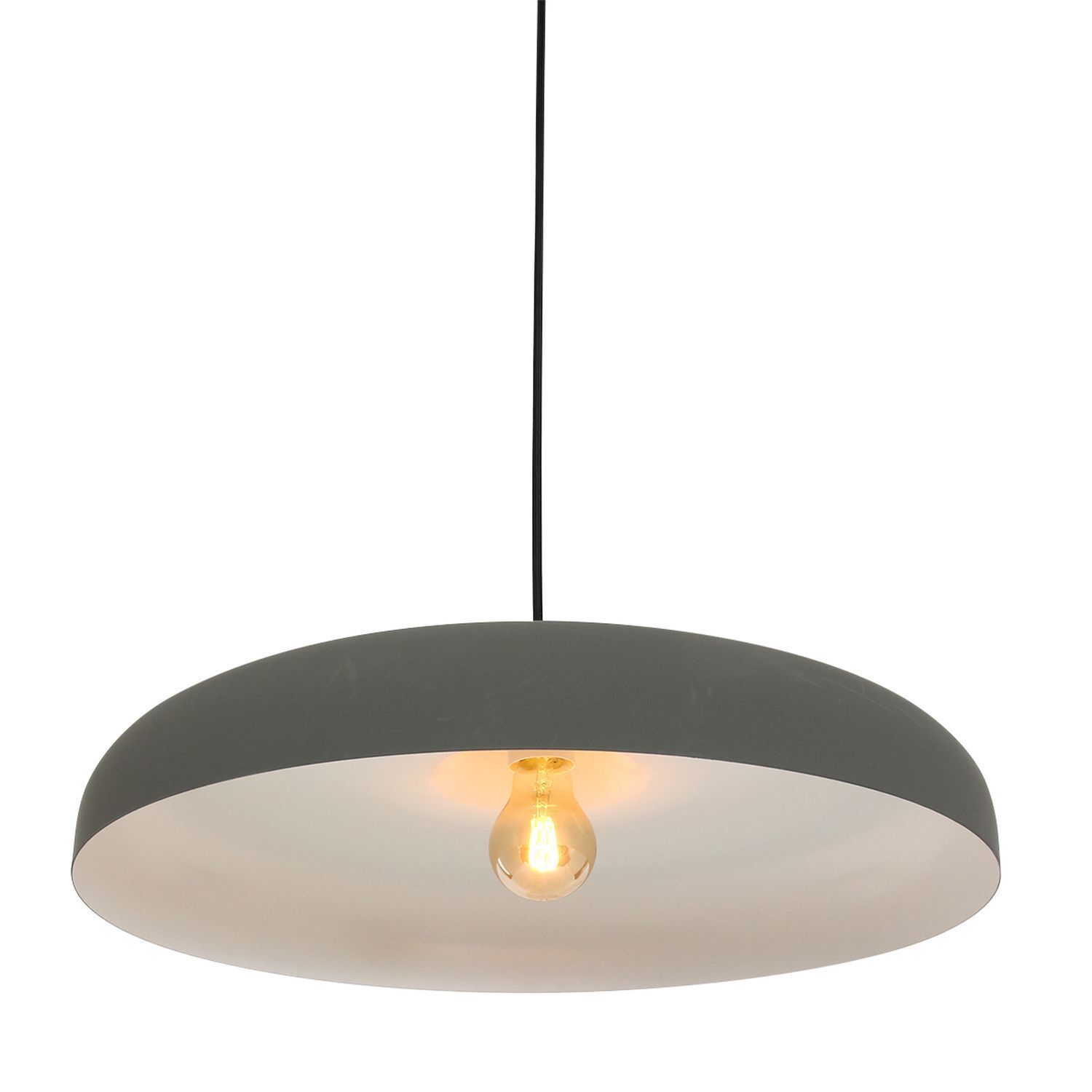 Lampe à suspendre Métal Gris L:50 cm rond E27 Design moderne