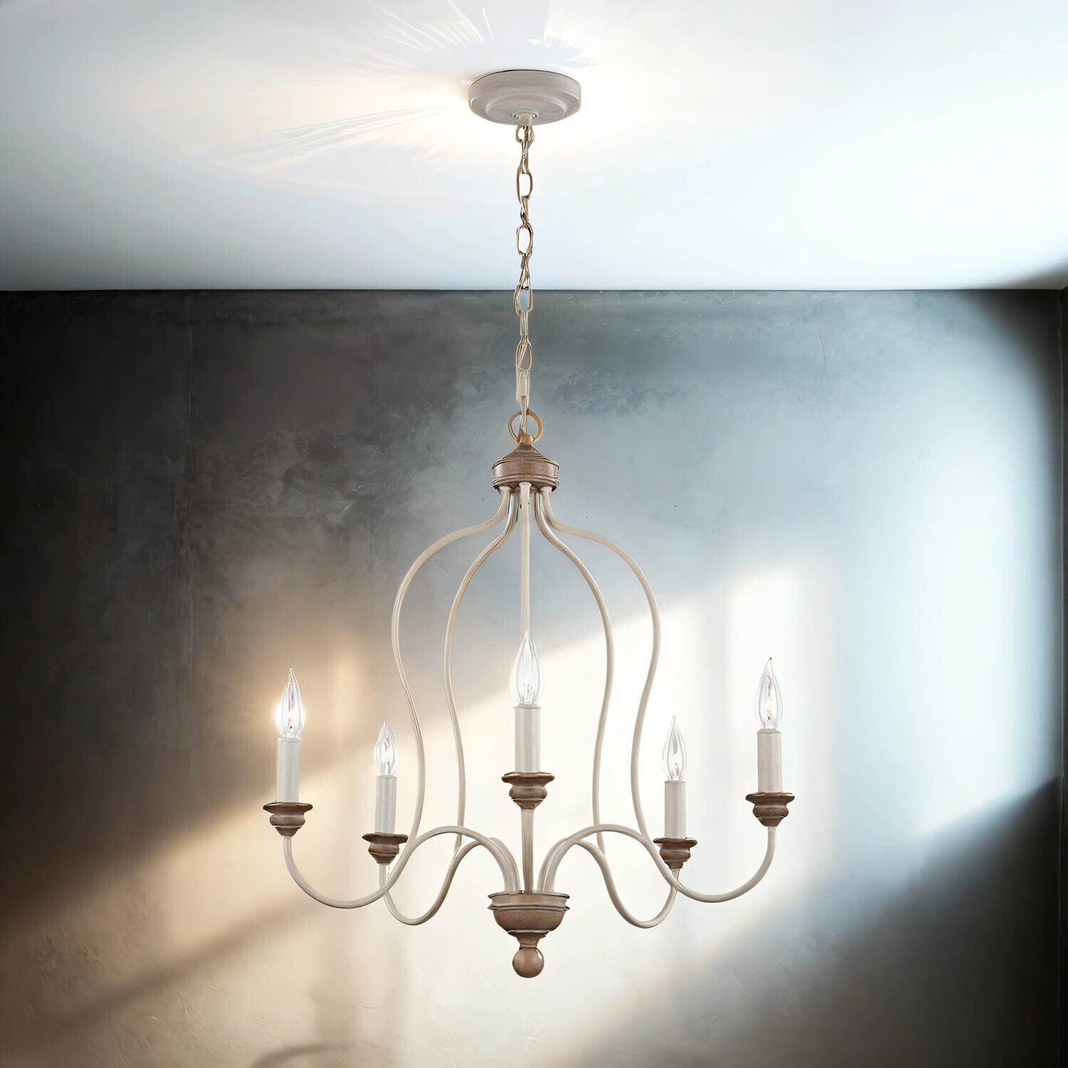 Lustre CANDELA 8 Shabby 5xE14 raccourcissable Lampe