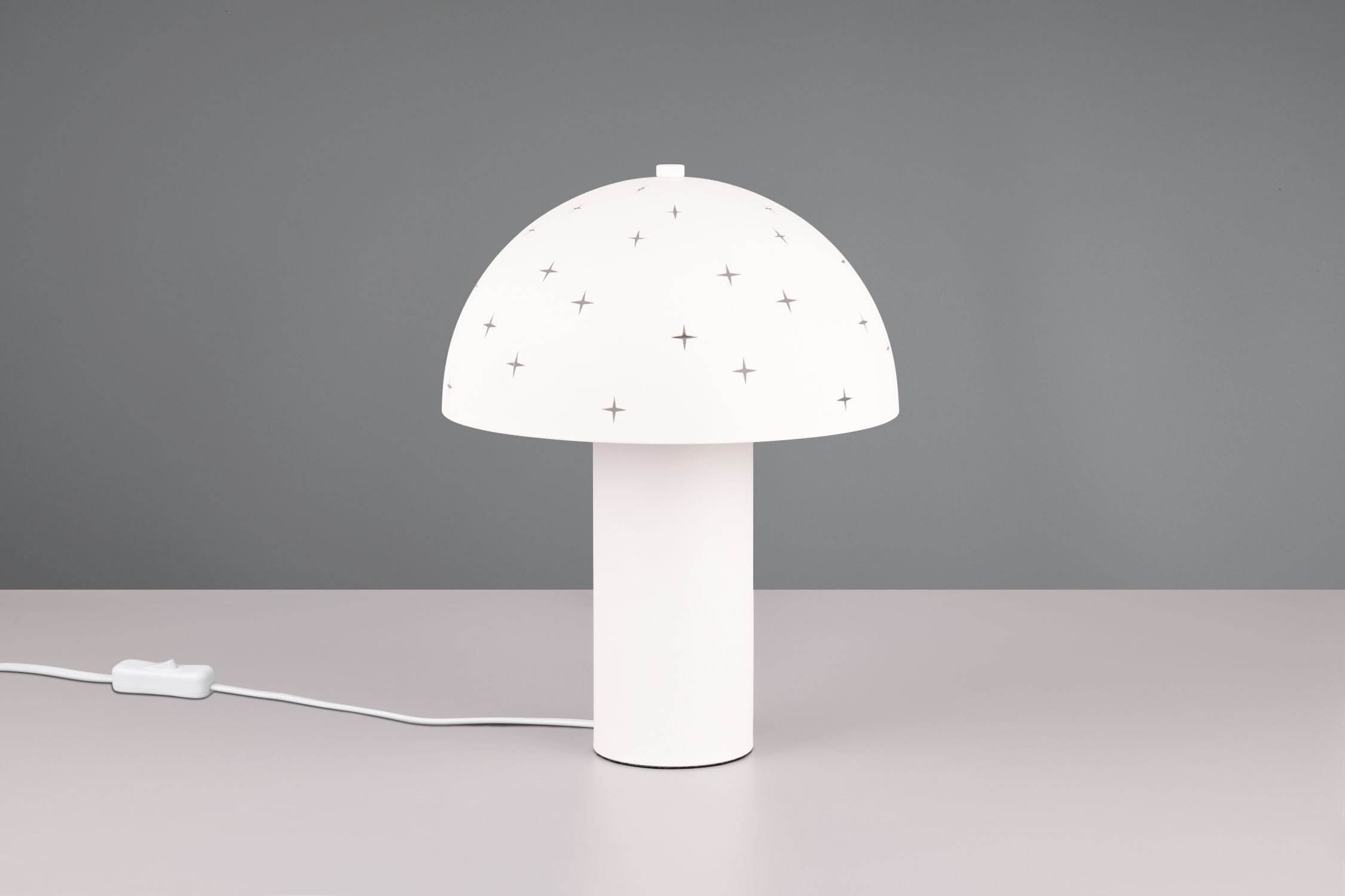 Lampe de table stylée Blanc Métal E14 32,5 cm Étoiles Lampe, Tischlampe