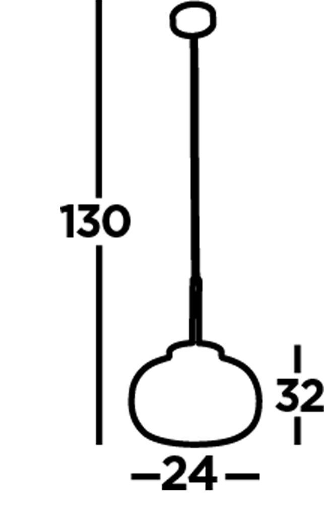 Lampe à suspendre verre métal Ø 24 cm étroit E27 noir blanc
