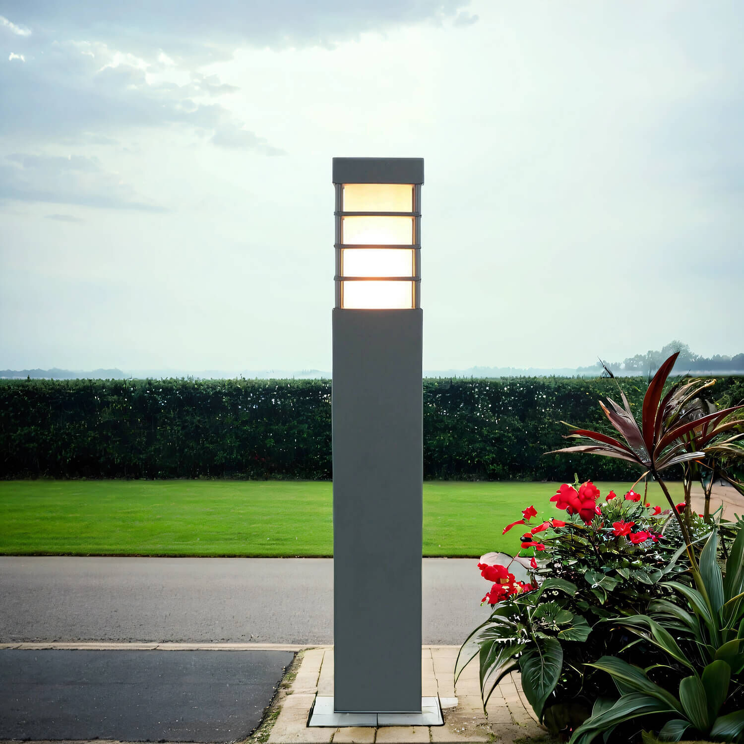 Lampe d'extérieur anthracite 50cm IP54 résistant aux intempéries