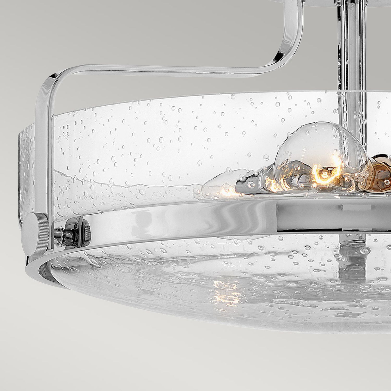 Deckenleuchte, Glaslicht, Chrom, Wasserwelle, sichtbarLED