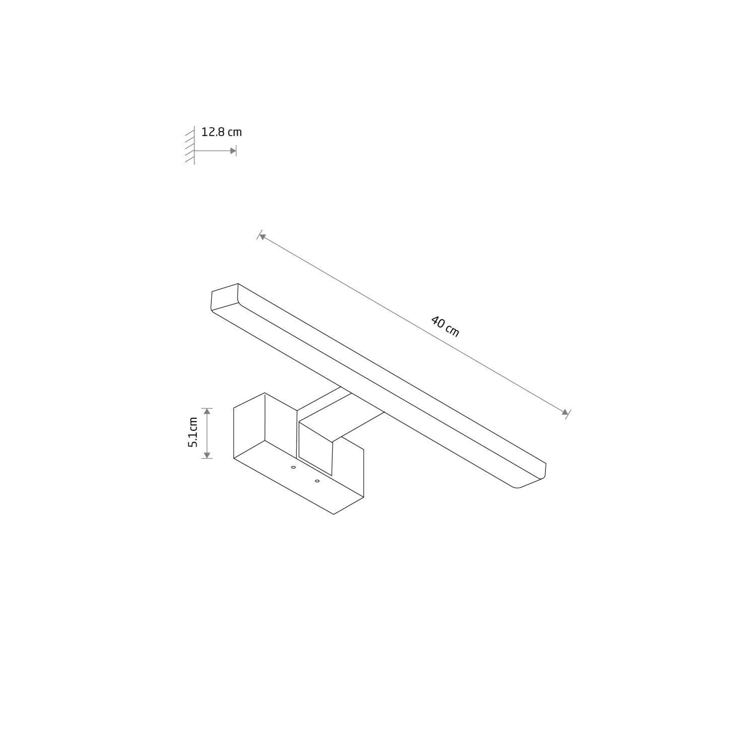 Spiegelleuchte LED Schwarz IP44 3000 K 550 lm warmweiß Diagramm, Handlung