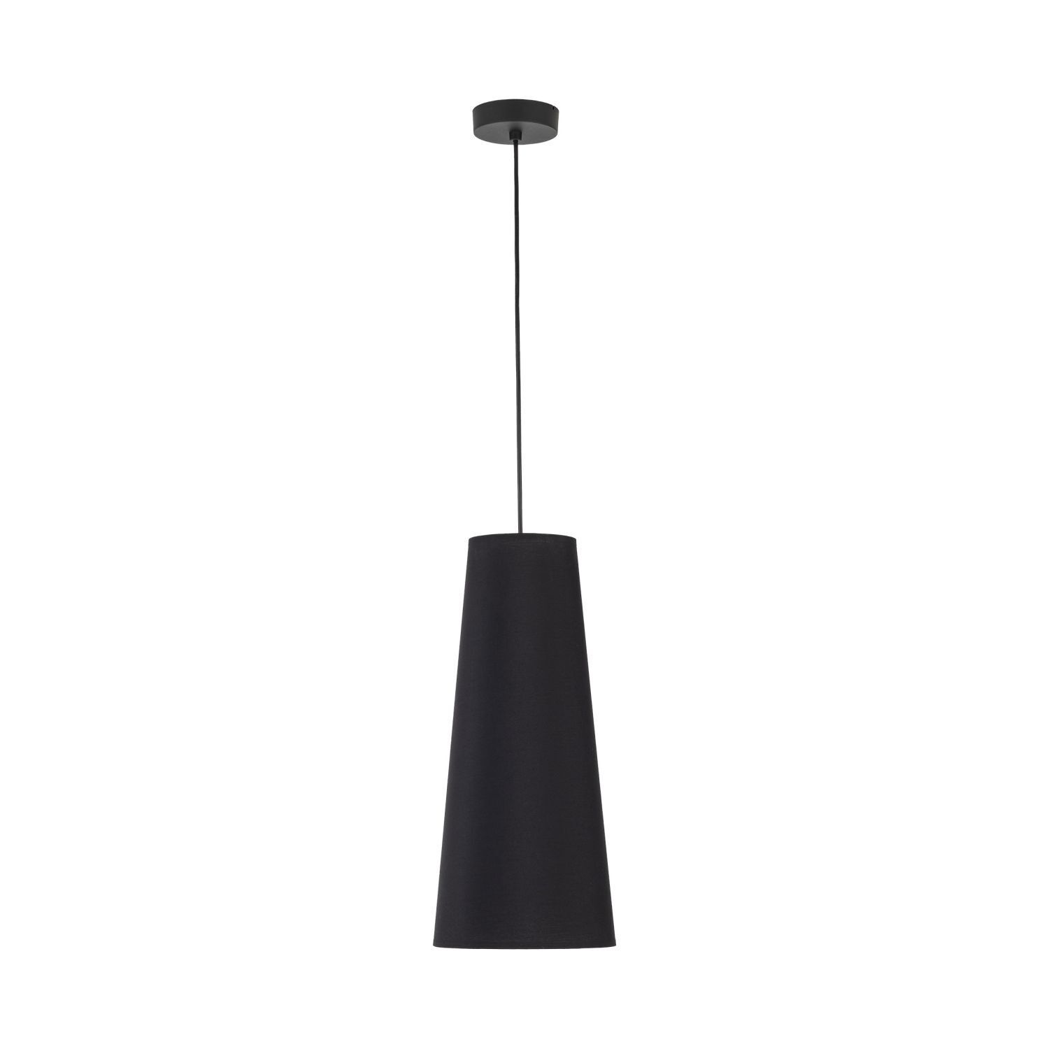 Suspension Noir Ø 20 cm H : max. 180 cm Tissu E27 Lampe