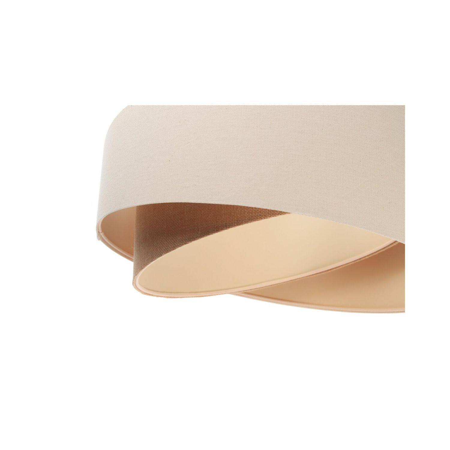 Lampe à suspendre en lin E27 ronde Ø 50 cm Crème Beige confortable