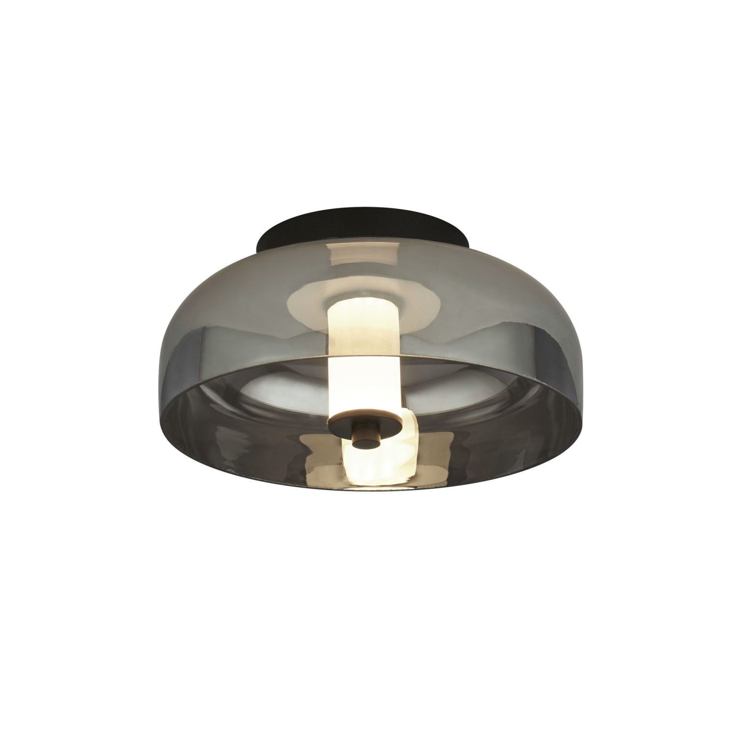 Plafonnier LED noir gris fumé 3000 K 389 lm Ø 30 cm