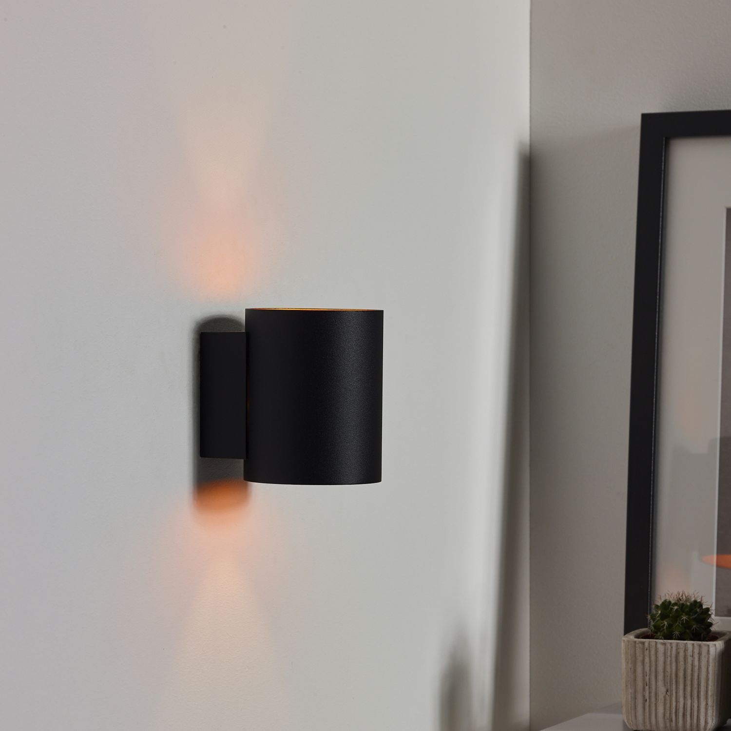 Wandleuchte Up Down Schwarz Gold G9 H:10 cm edel Lampe