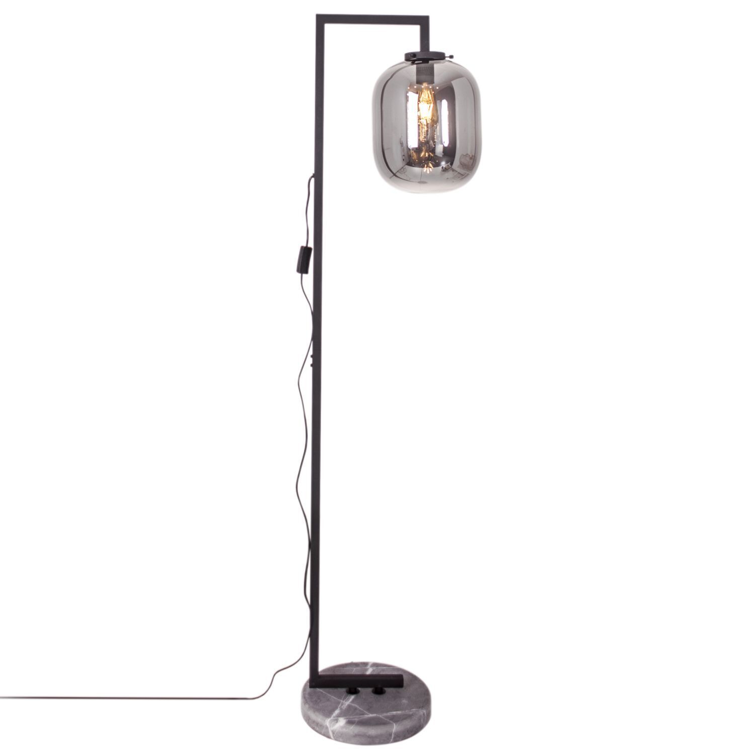 Stehlampe, Standlampe, Glaslampe, Schirm lampe, grau marmer