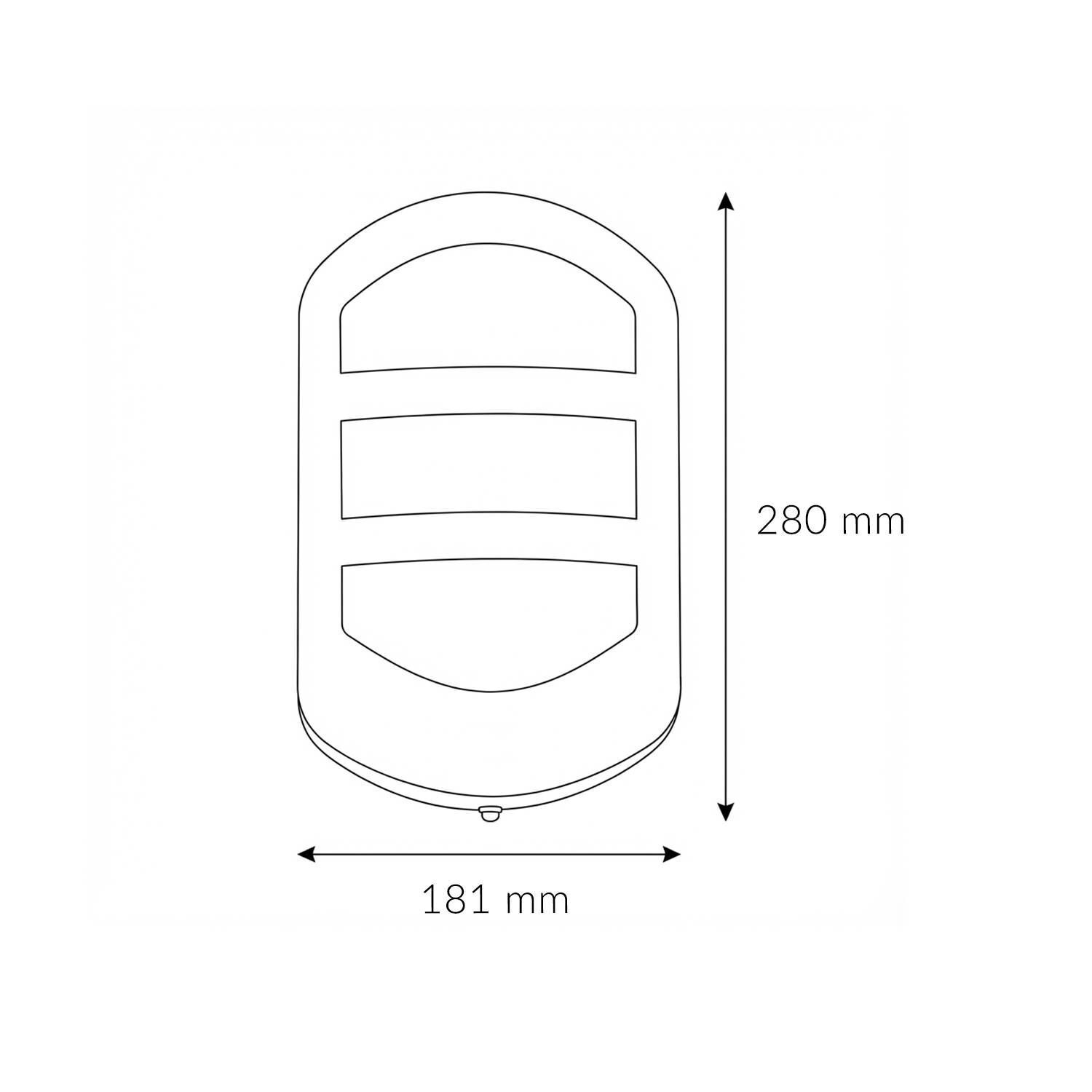 LED Außenleuchte Edelstahl 28 cm hoch IP54 3000 K Rundbogen, Wasserflasche, Trinkflasche, Maße 280x181, Höhe 280 mm