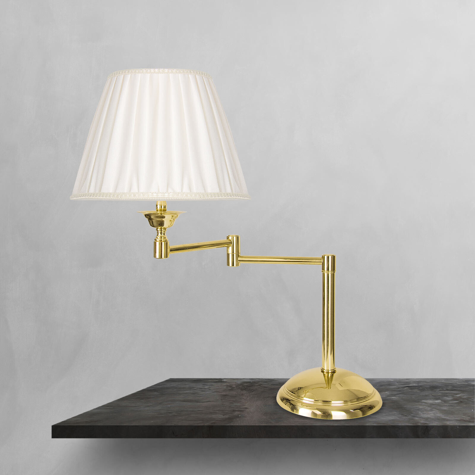 Lampe de table réglable 47,5 cm laiton tissu E14