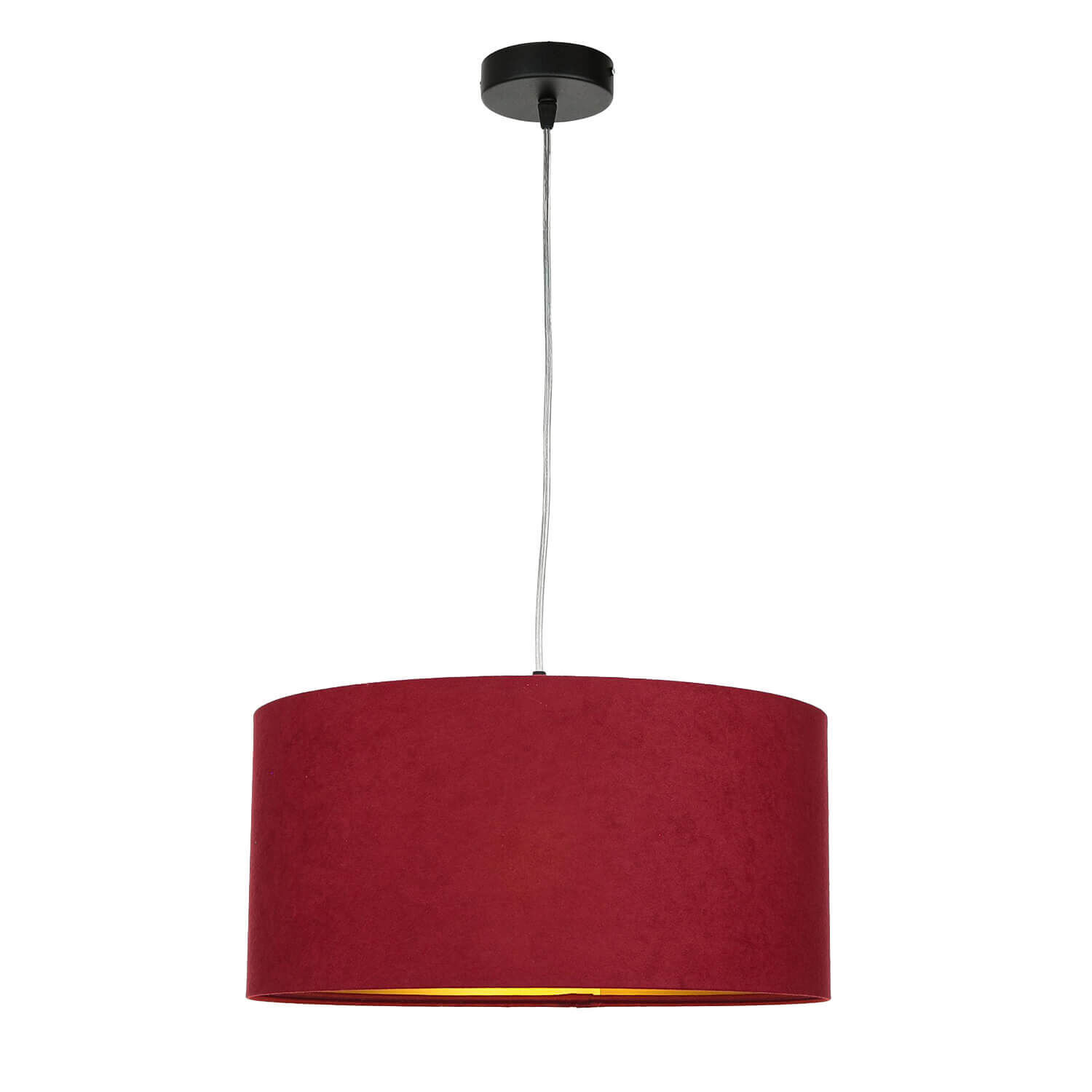 Suspension Tissu Ø40cm Rouge Or Rétro Table à manger Lampe, Lampenschirm