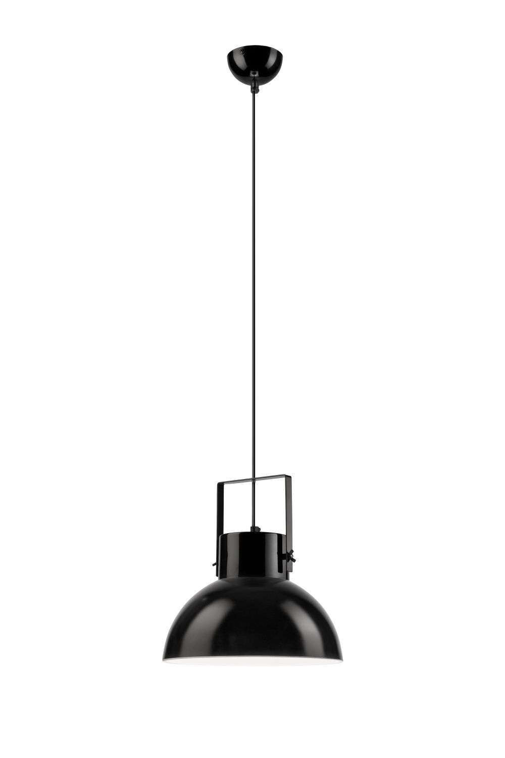 Lampe à suspendre noire en verre ronde Industrie Salle à manger