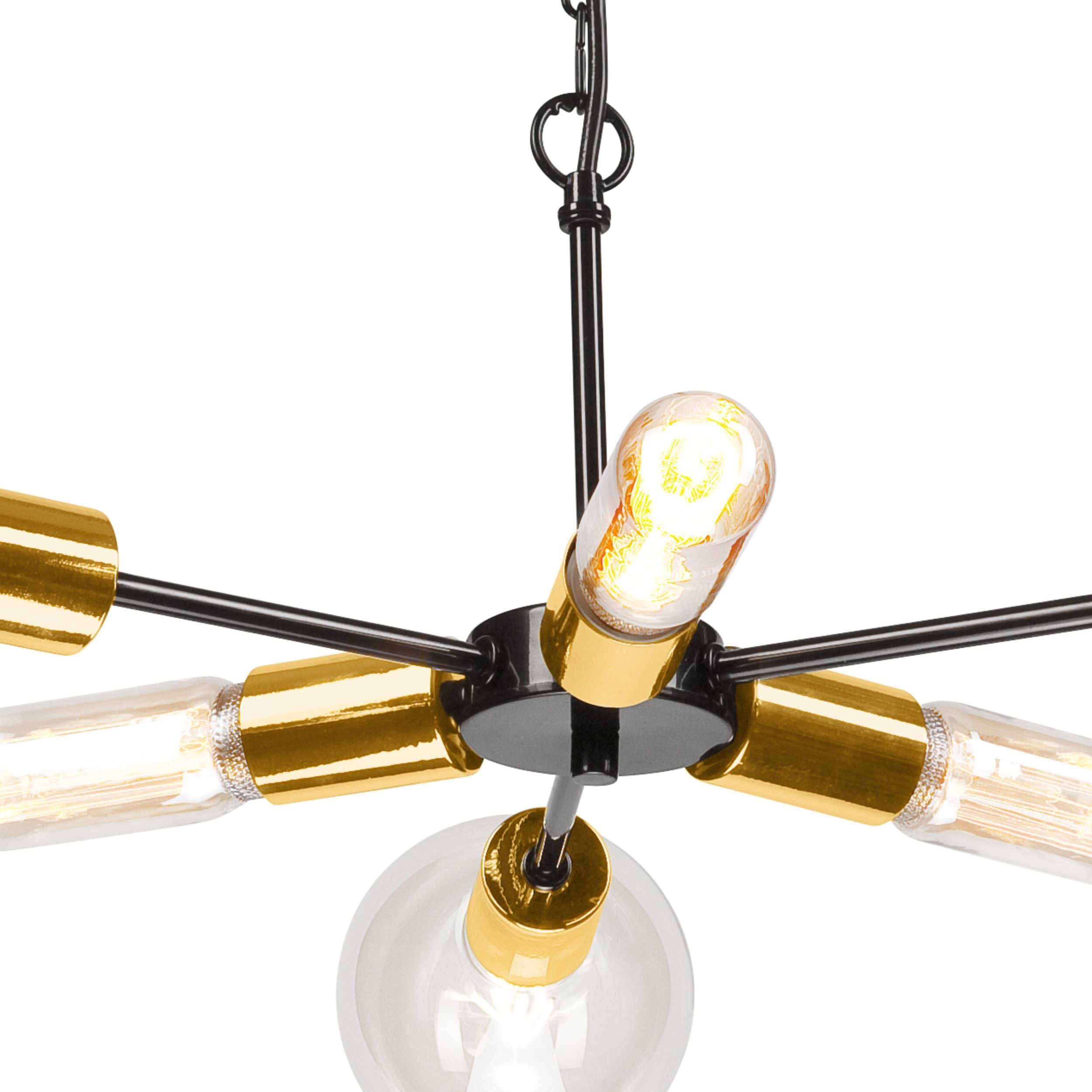 Lampe à suspendre Table de salle à manger en métal noir or rétro Leuchter, Lampe, Deckenventilator, Gerät, Elektrisches Gerät