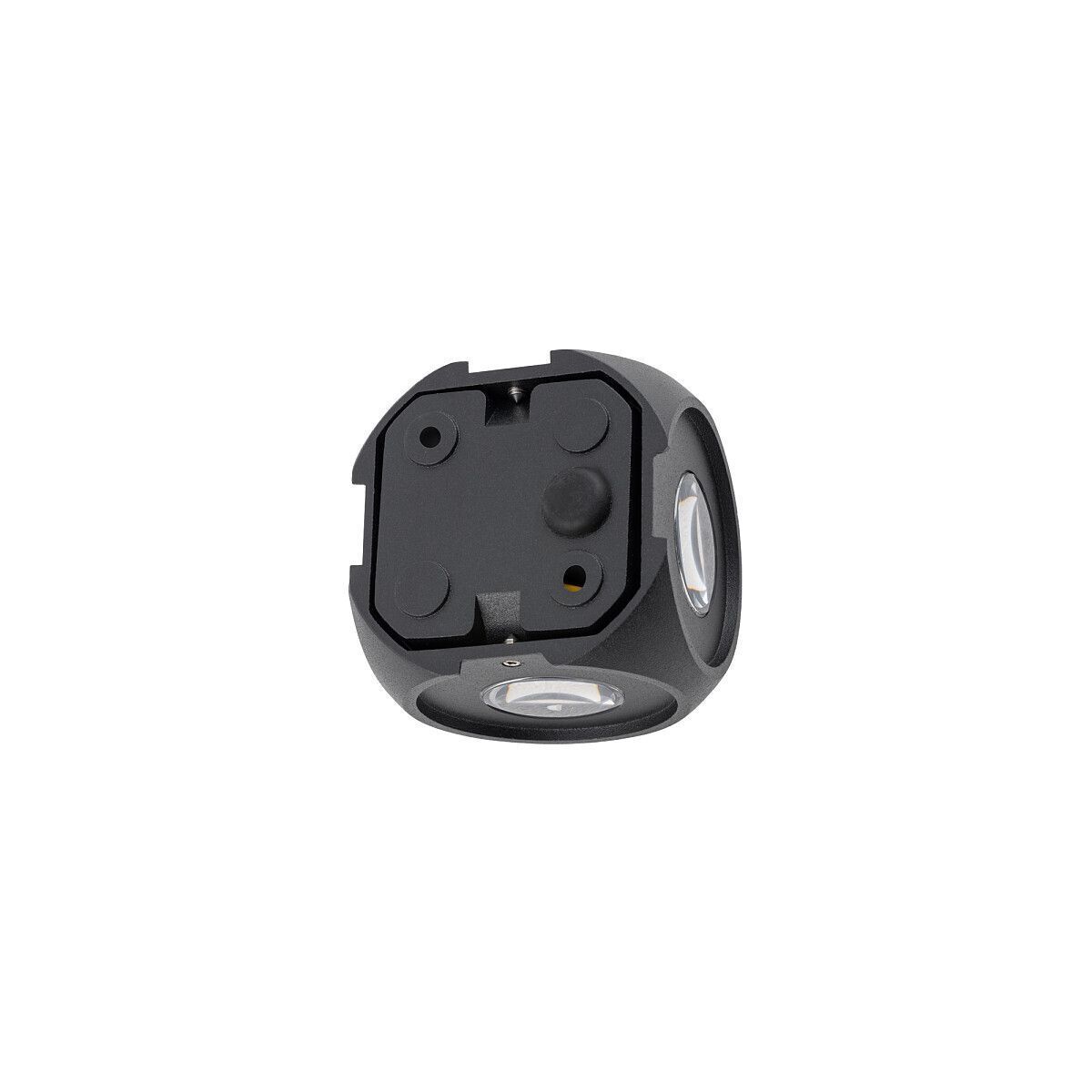 LED Wandleuchte IP54 Schwarz 4-flmg Lampe ALESSIO Lautsprecher, Lautsprecherkopflinse, Kugelgesteuert, Mini-Spot, LED-Licht
