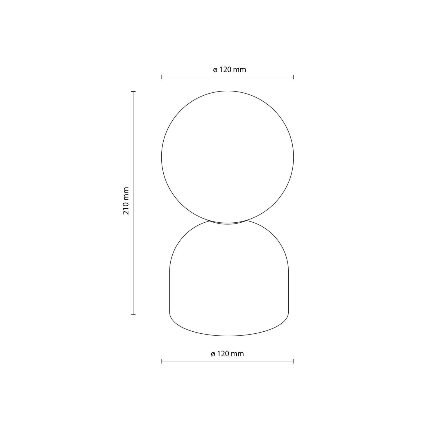 Lampe de table Abat-jour sphérique H : 21 cm petit blanc métal verre G9