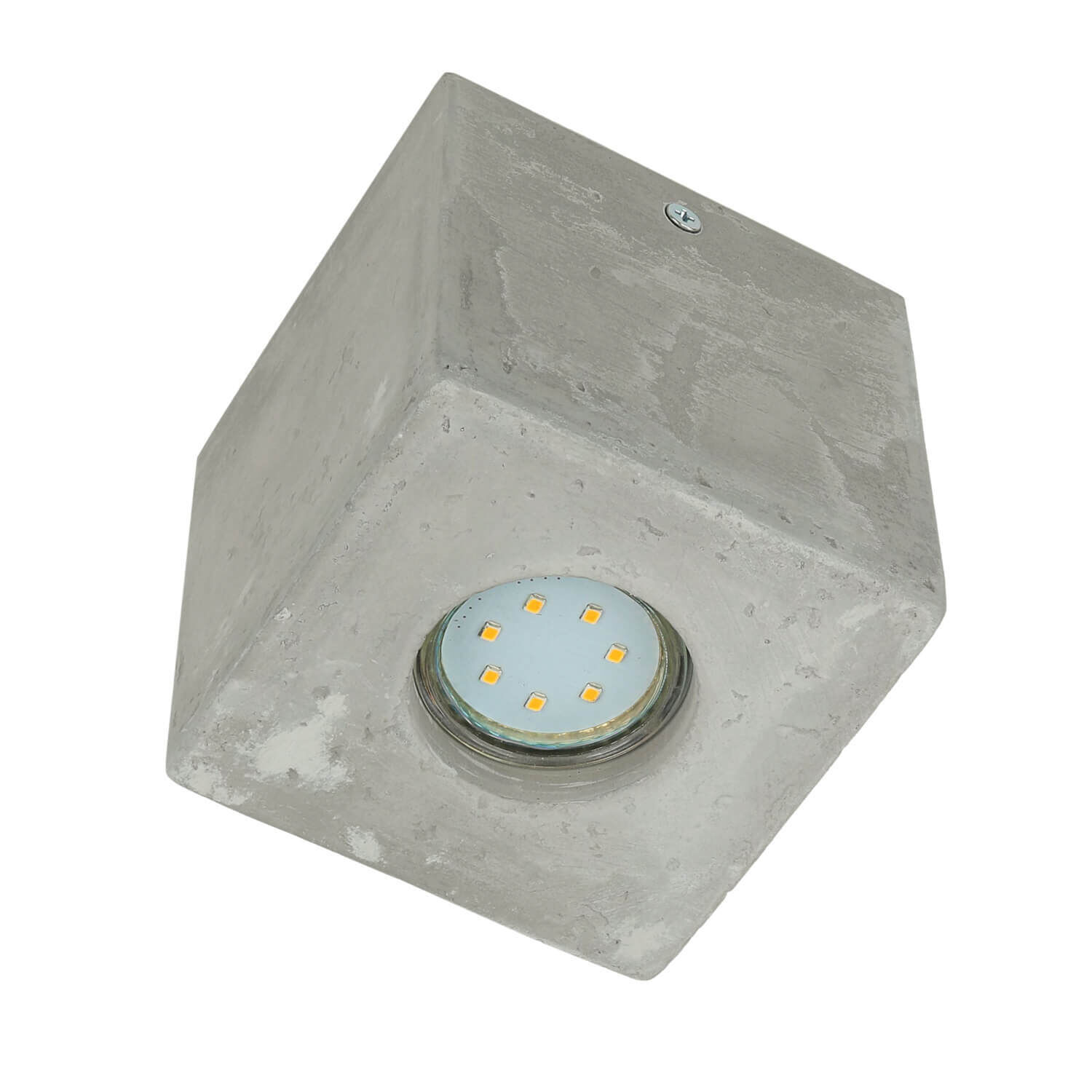 Lampe en béton carrée plafond L:10cm petite GU10