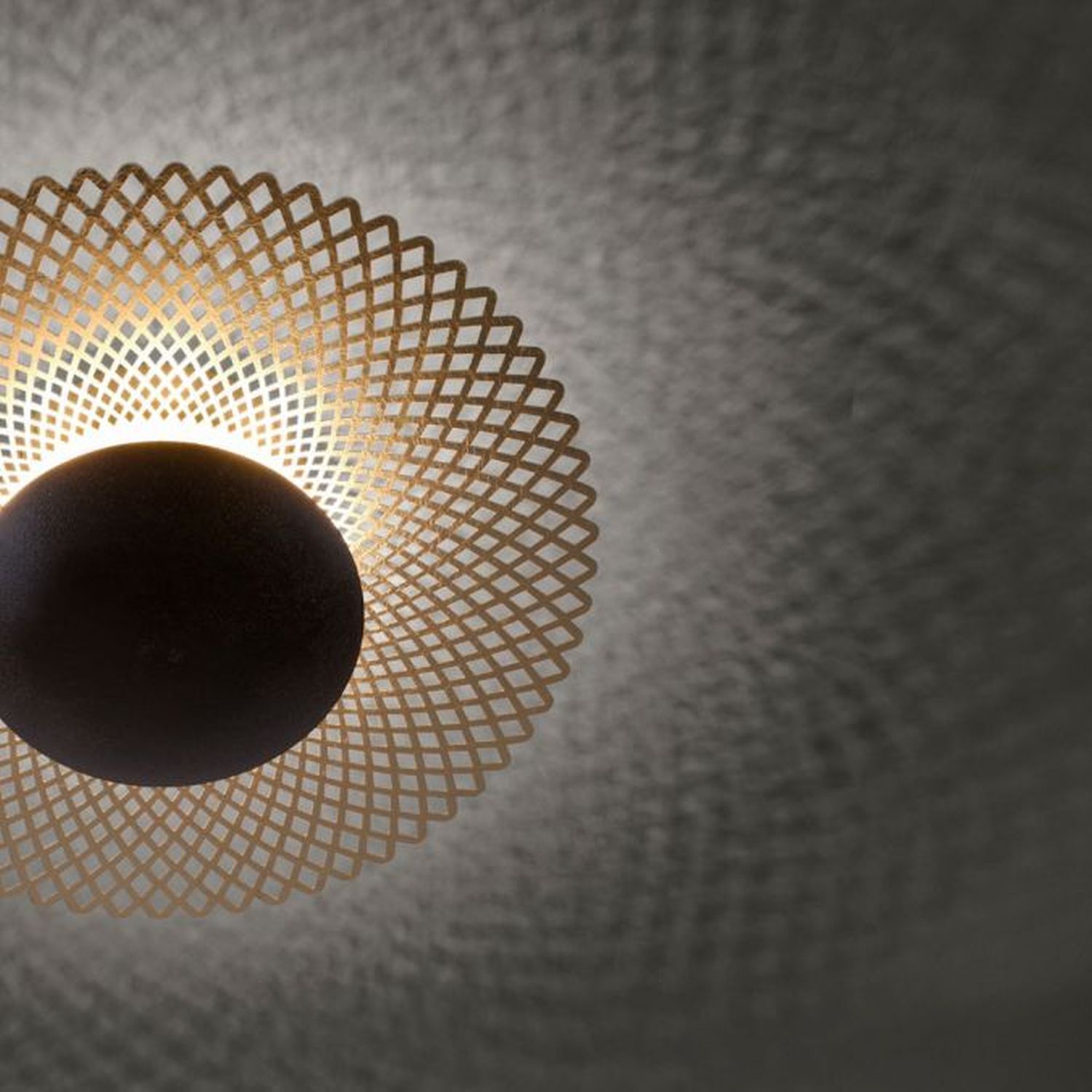 Plafonnier LED métal rouille-or Ø45 cm 12 W intensité lumineuse variable Lampe