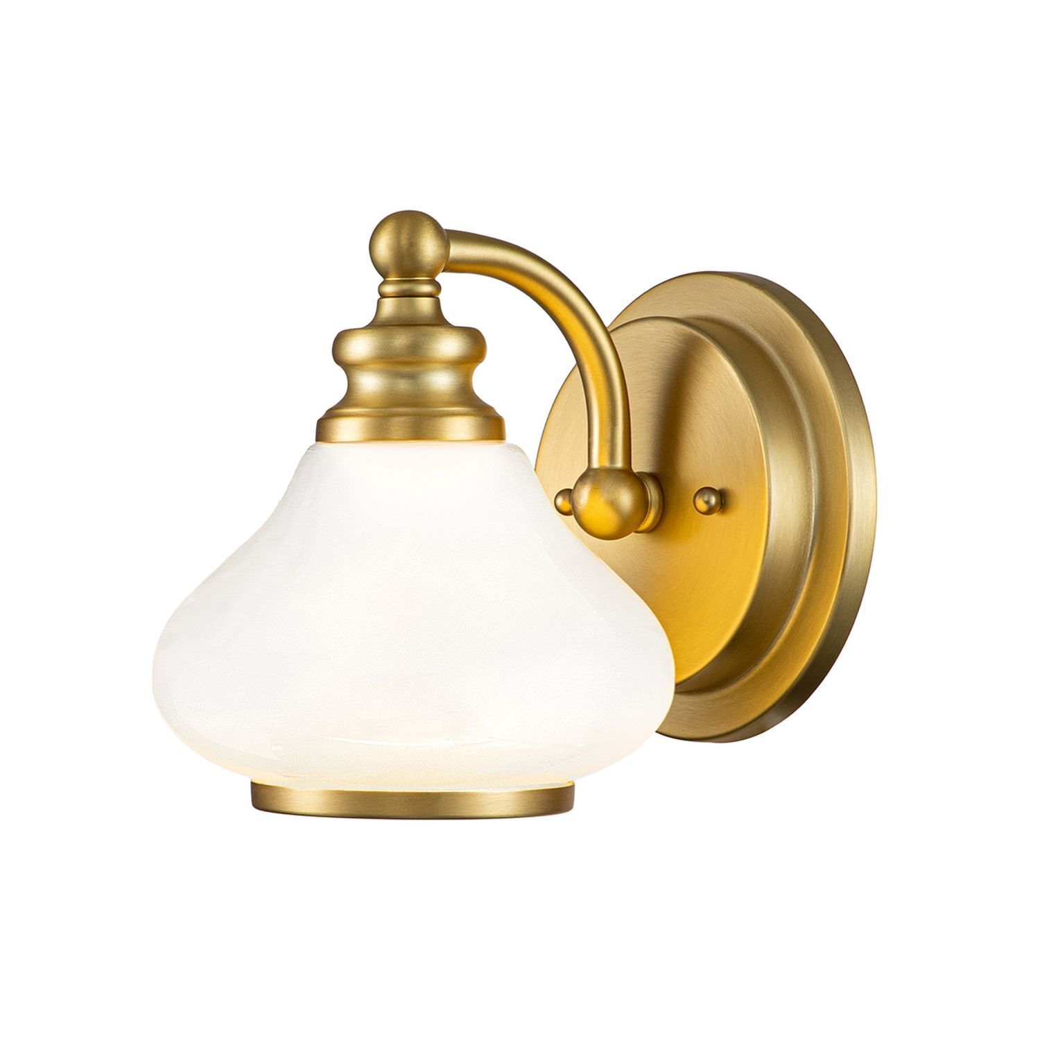 Lampe de salle de bain métal verre H : 19,1 cm IP44 avec G9 LED Leuchte, Bronze, Lampe
