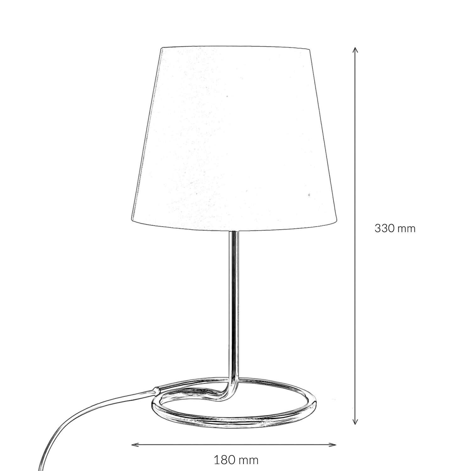 Lampe de table moderne Tissu Gris Métal 33 cm élégant E14
