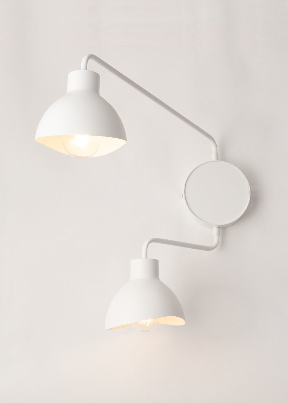 Applique blanche Lire en métal E27 H:44 cm stylé